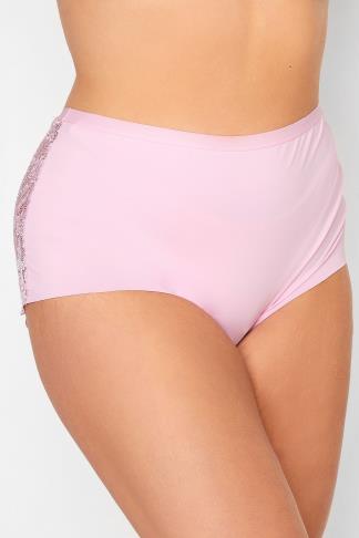 Posie Pink Lace High Waisted Knickers