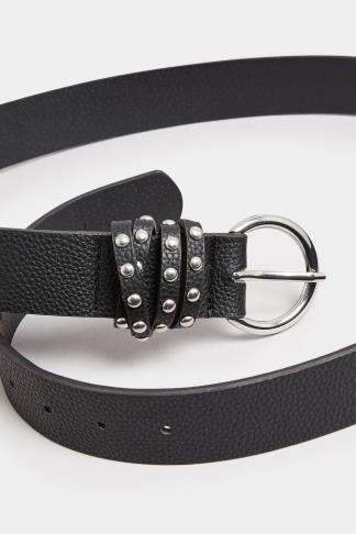 Black Double Circle Textured Belt