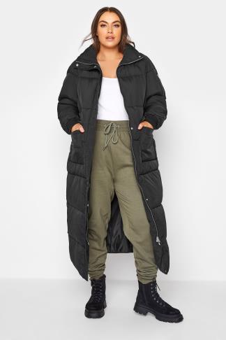 YOURS Curve Plus Size Black Puffer Jacket