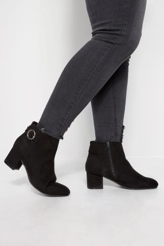 heeled ankle boots with buckles