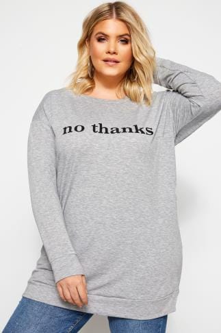 grey slogan sweatshirt