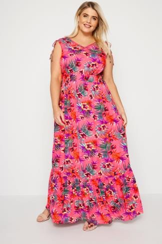 pink tropical dress