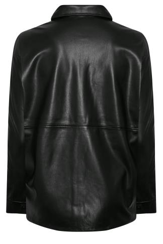 YOURS Plus Size Black Faux Leather Shacket