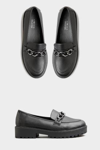 LIMITED COLLECTION Black Chunky Loafers In Wide E Fit & Extra Wide Fit
