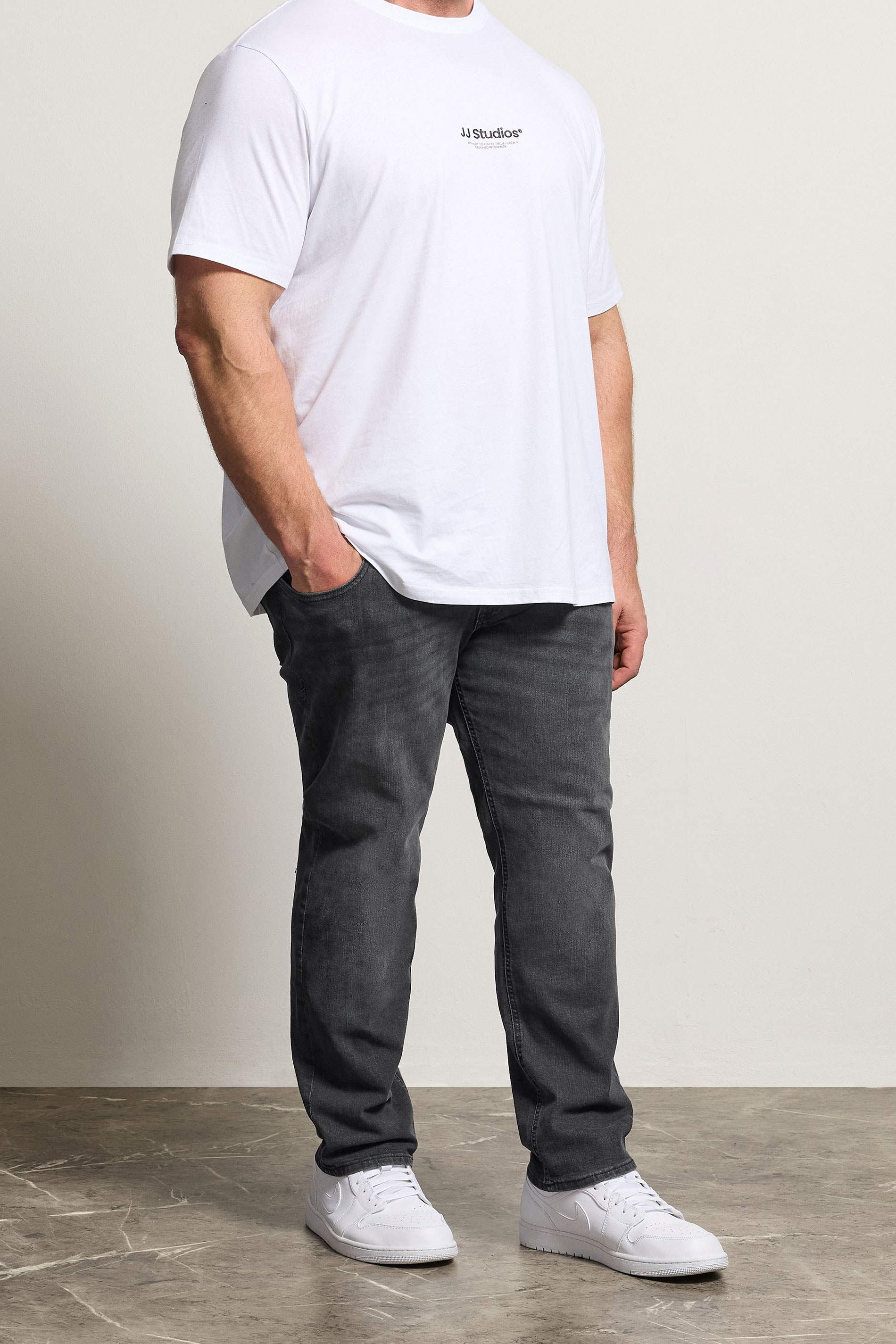 JACK & JONES Big & Tall Grey Washed Jeans | BadRhino 3
