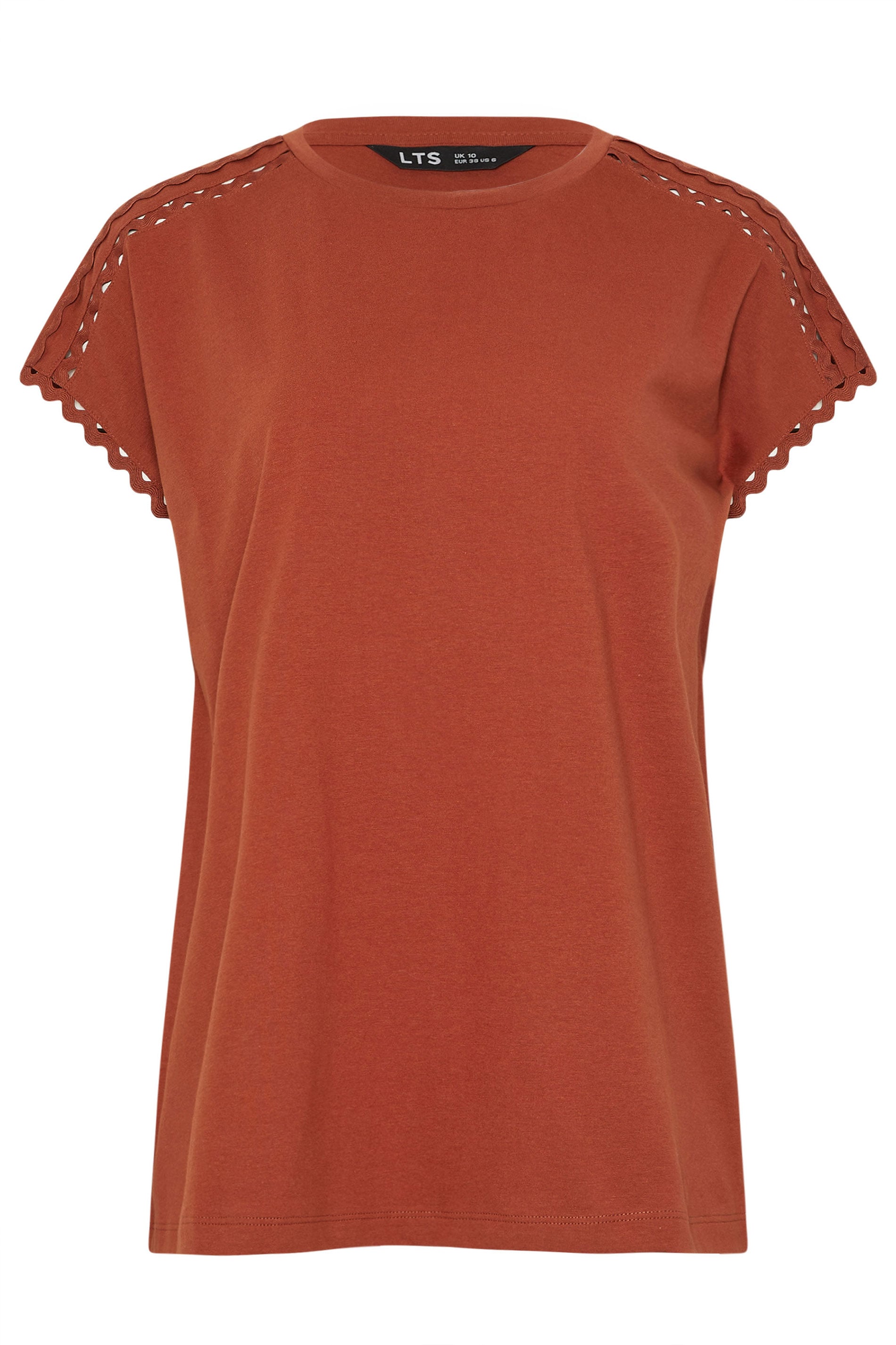 LTS Tall Women's Rust Orange Swirl Hem Cotton T-Shirt | Long Tall Sally 5