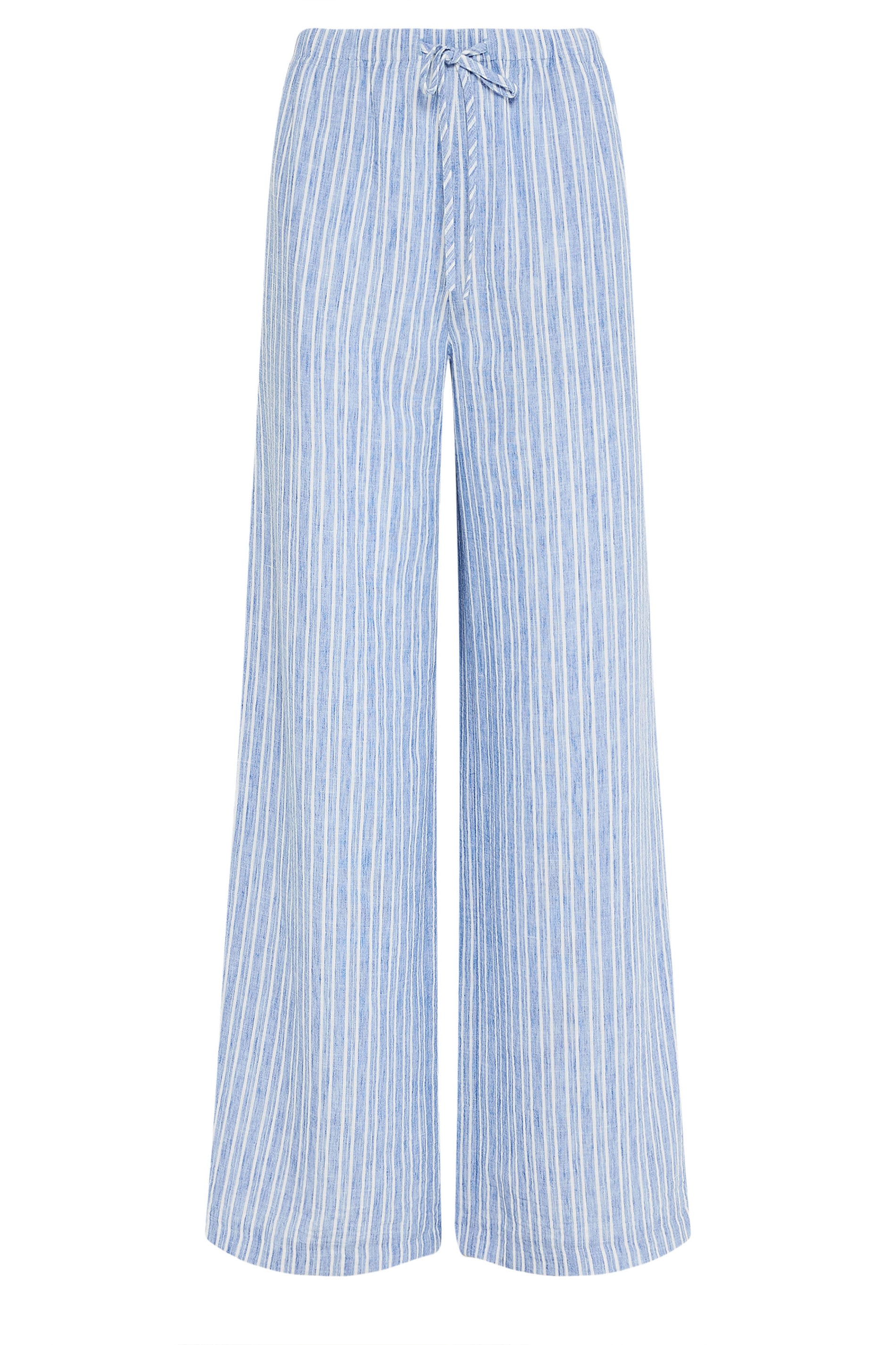 LTS Tall Women's Blue & White Stripe Wide Leg Trousers | Long Tall Sally 6
