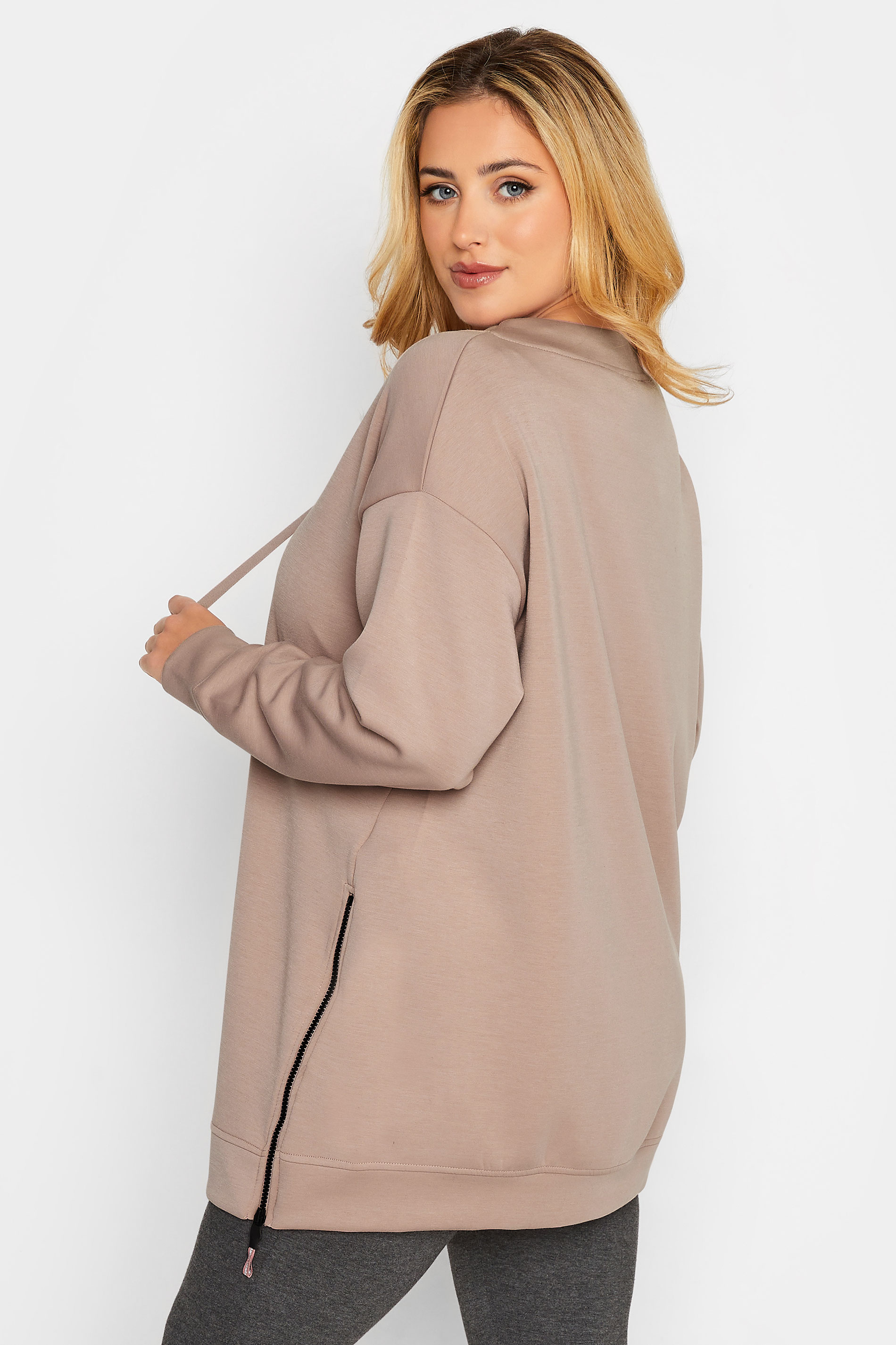Plus Size Pink Side Zip Sweatshirt | Yours Clothing 3