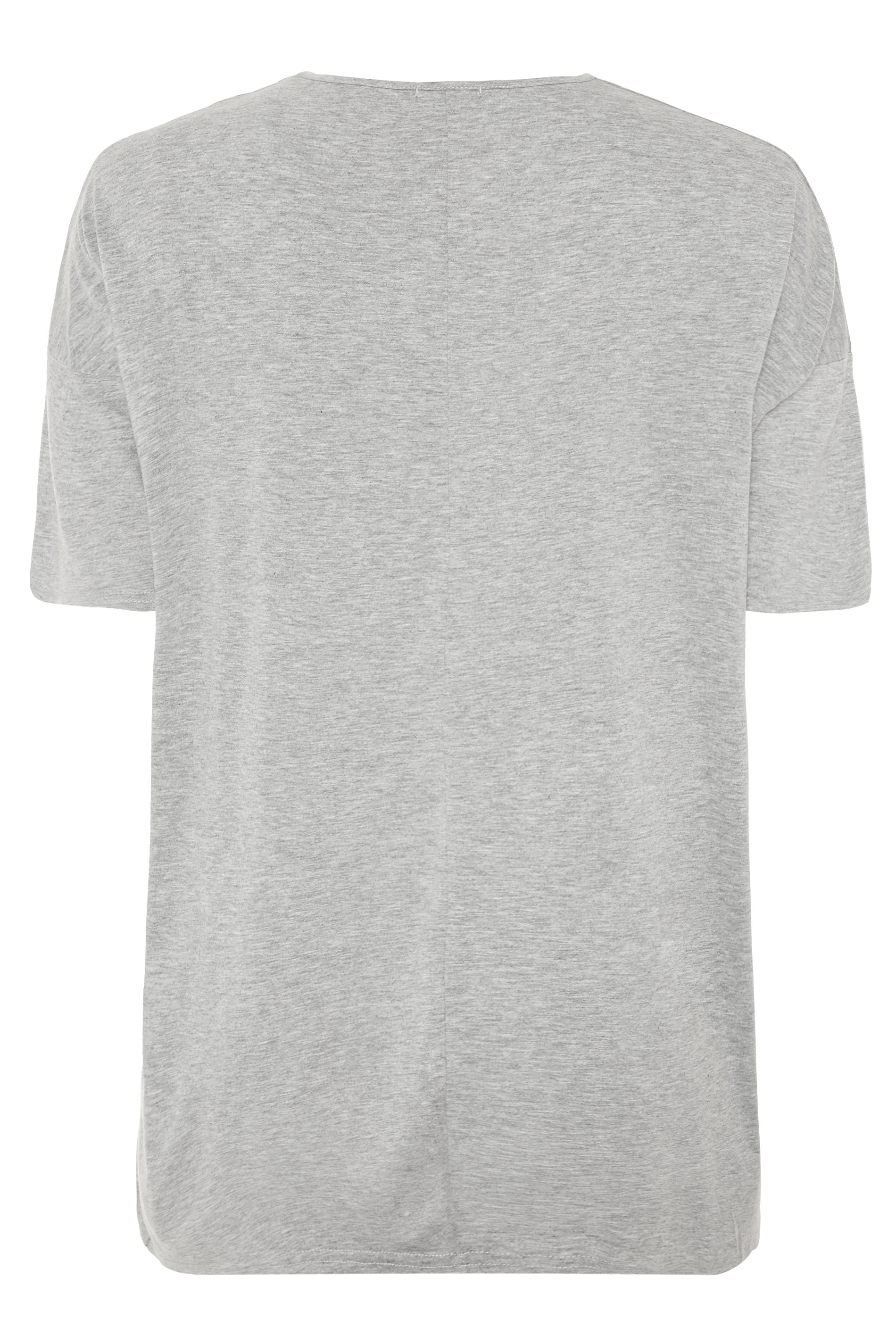 Light Grey Marl Jersey Oversized T-Shirt | Yours Clothing