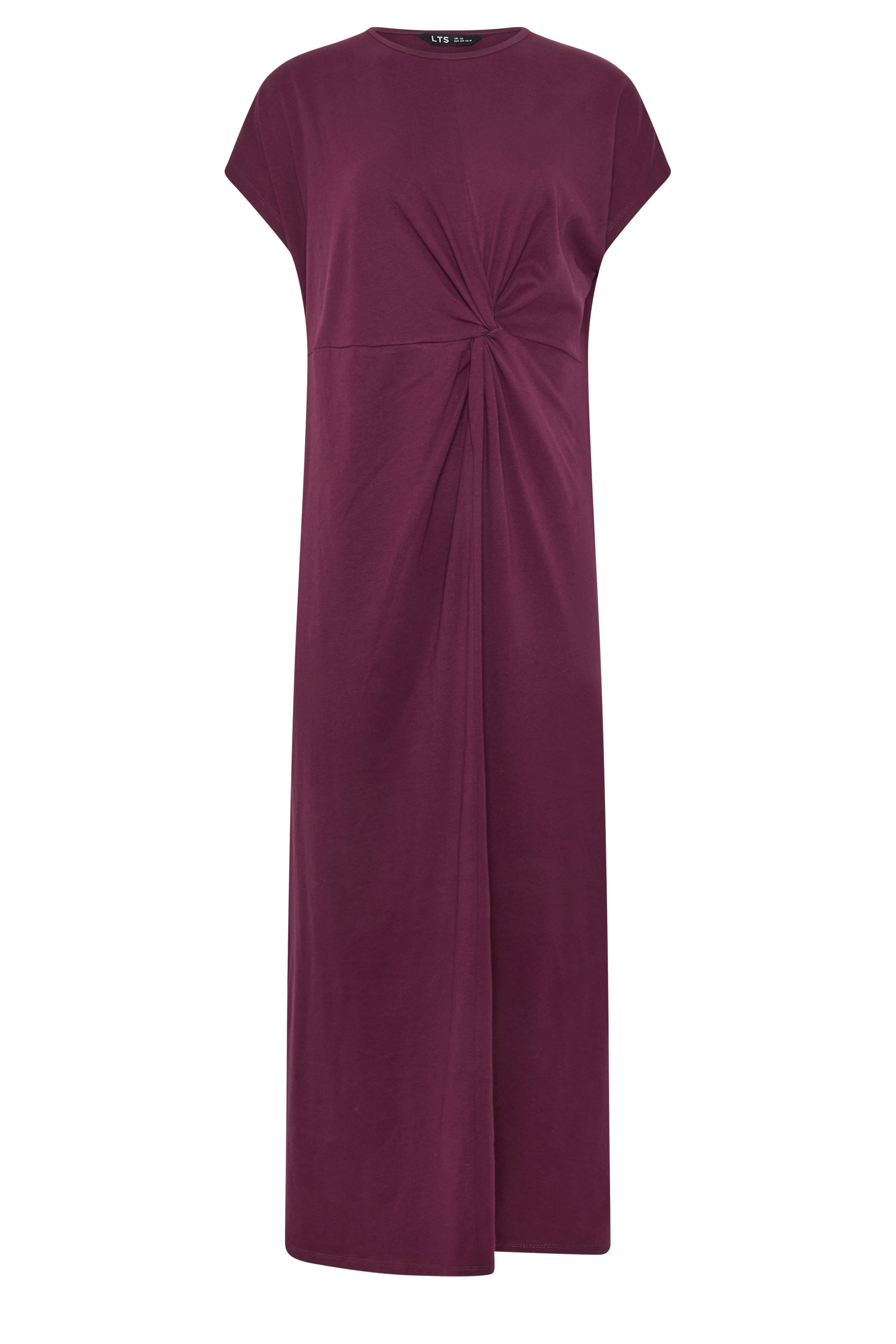 LTS Tall Women's Plum Purple Twist Cotton Midi Dress | Long Tall Sally 5