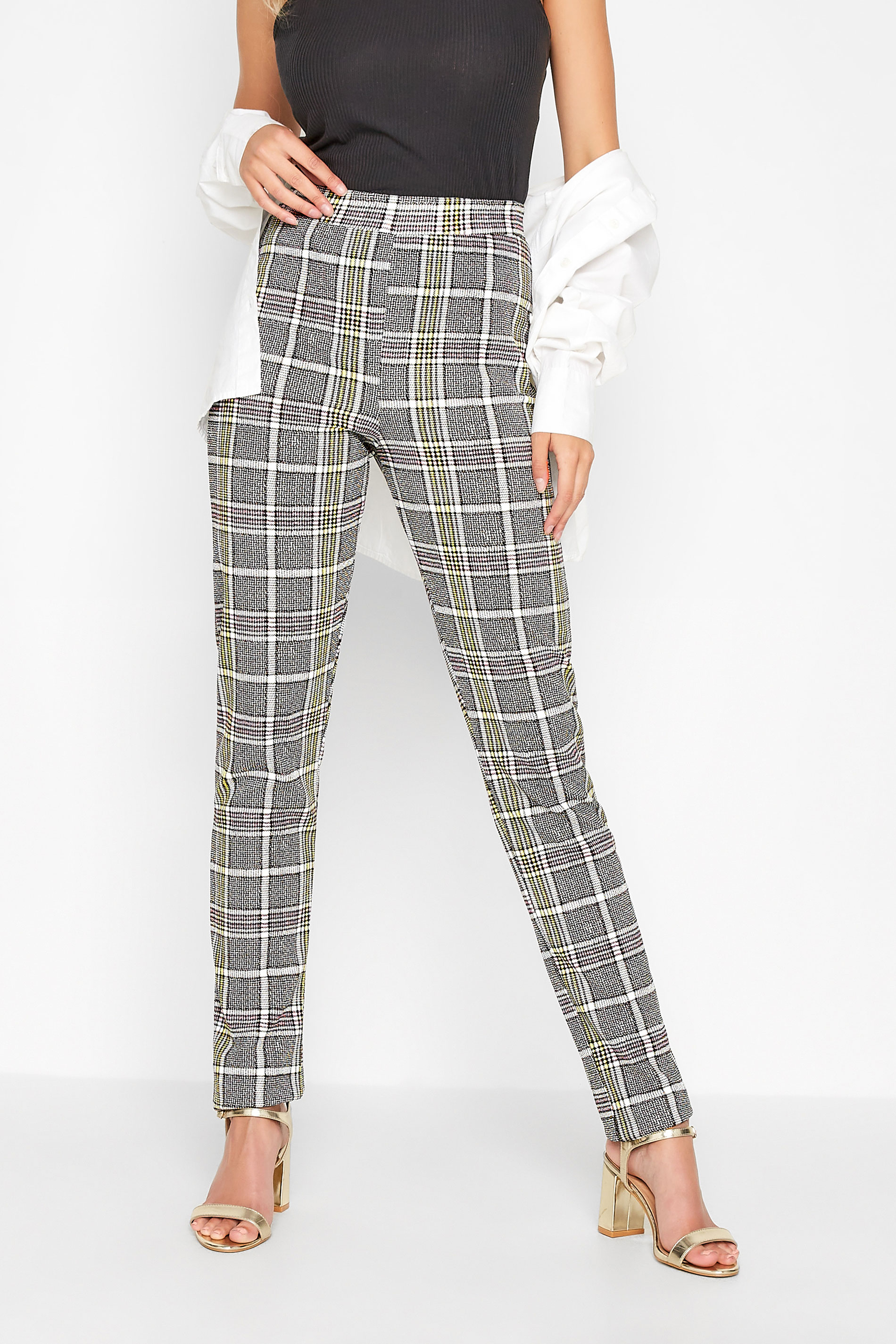 LTS Tall Women's Grey Check Print Trousers | Long Tall Sally 1
