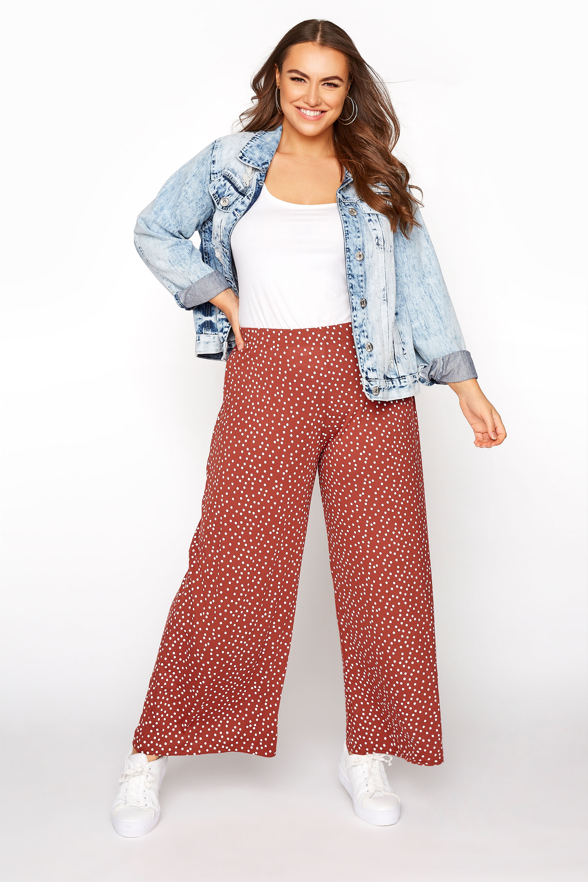 Rust Spotted Wide Leg Trouser