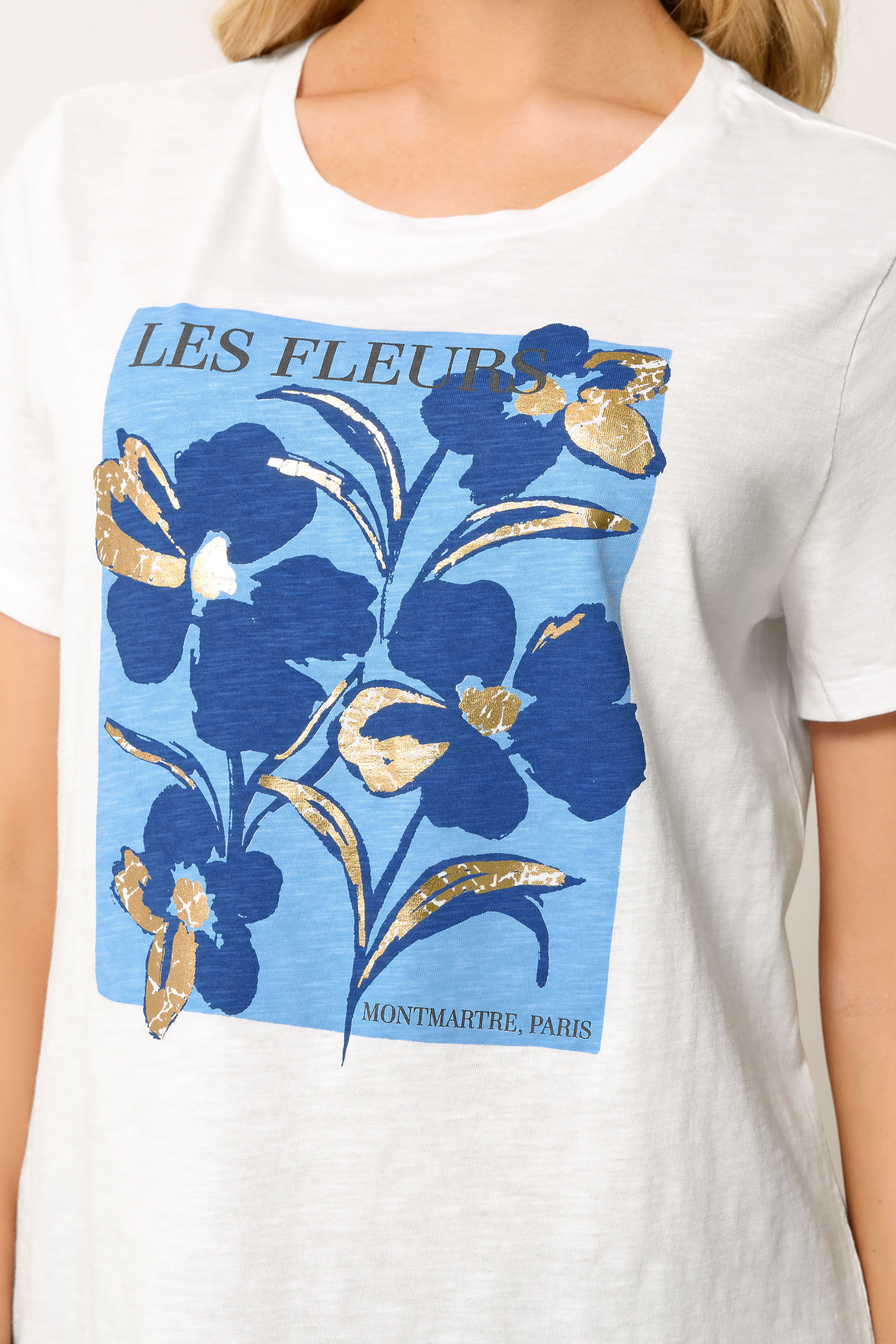 M&Co White Floral Graphic Print Cotton T-Shirt | M&Co 4