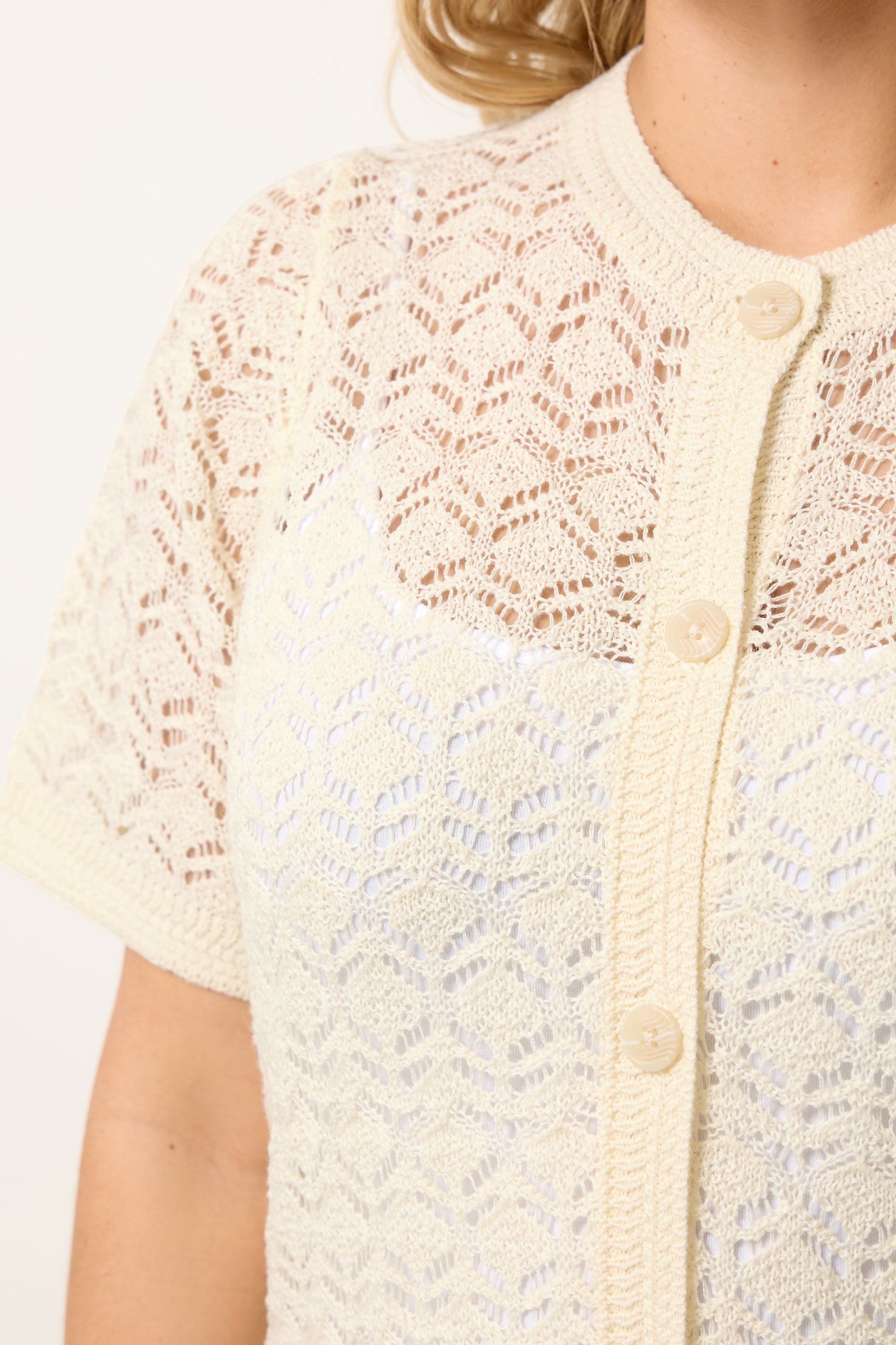 YOURS Plus Size Ivory White Button Through Cardigan | Yours Clothing 5