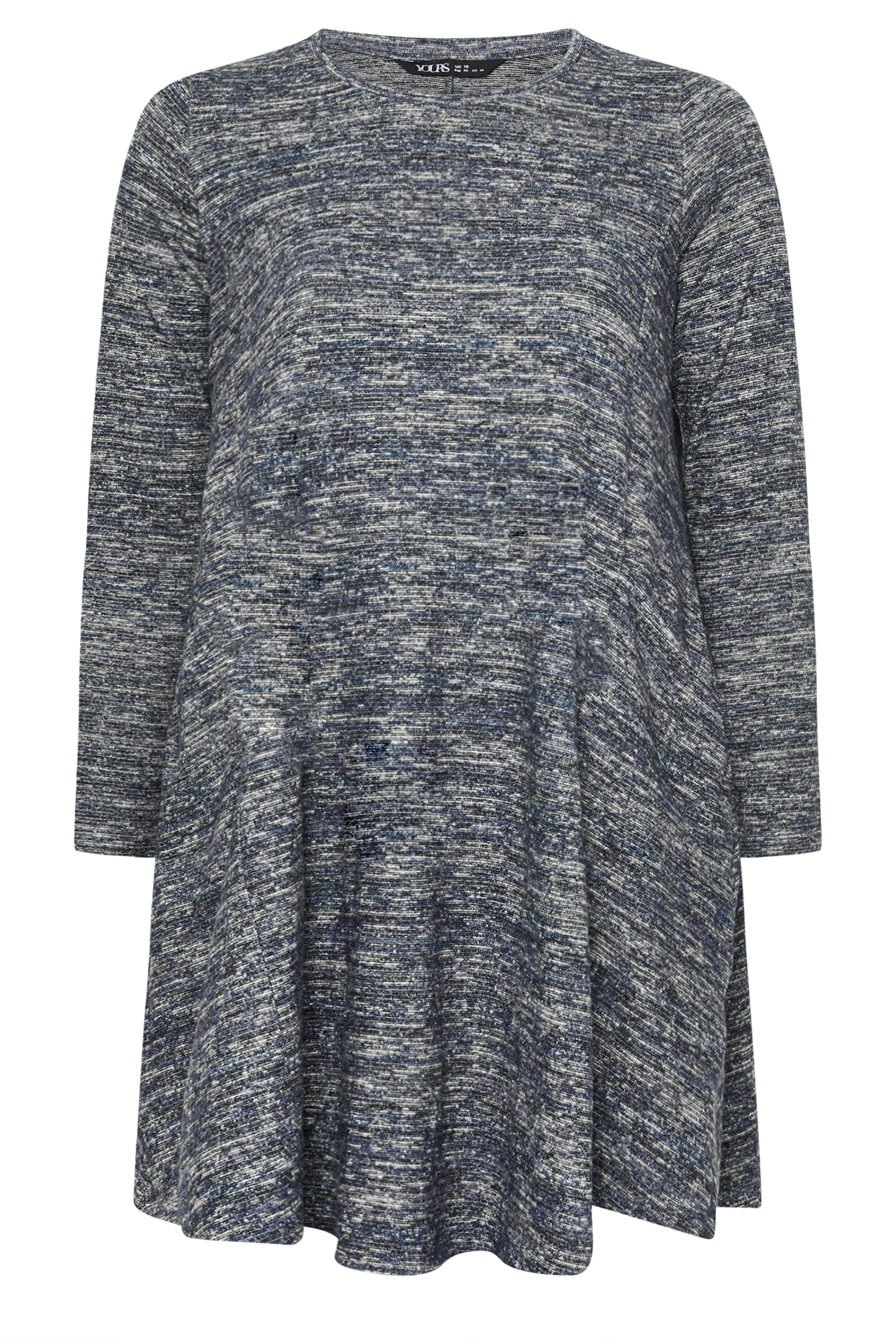 YOURS Plus Size Navy Blue Marl Soft Touch Pocket Dress | Yours Clothing