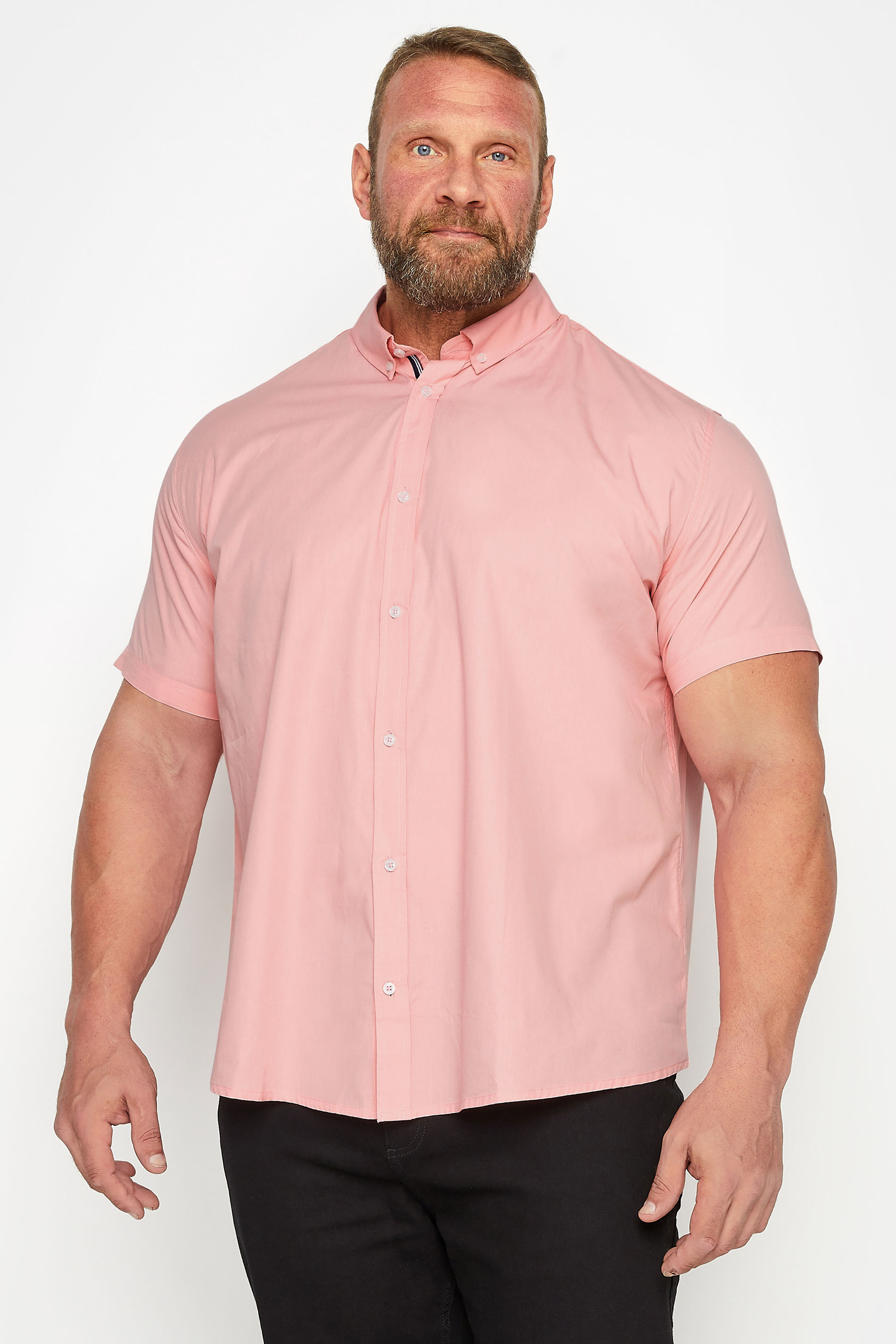 BadRhino Big & Tall Pink Poplin Shirt | BadRhino 1