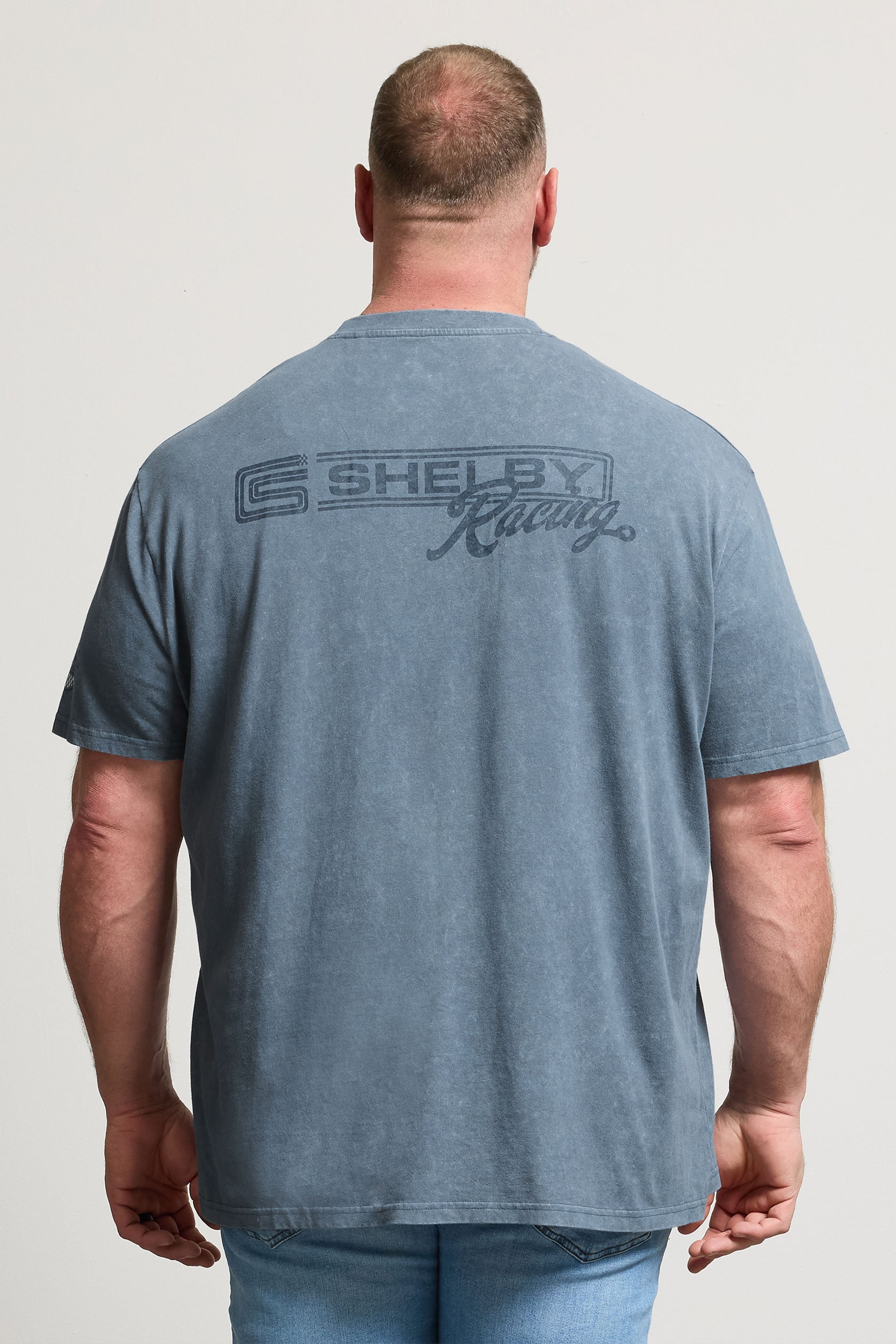 BadRhino Big & Tall Blue Acid Wash Shelby Graphic T-Shirt | BadRhino 4