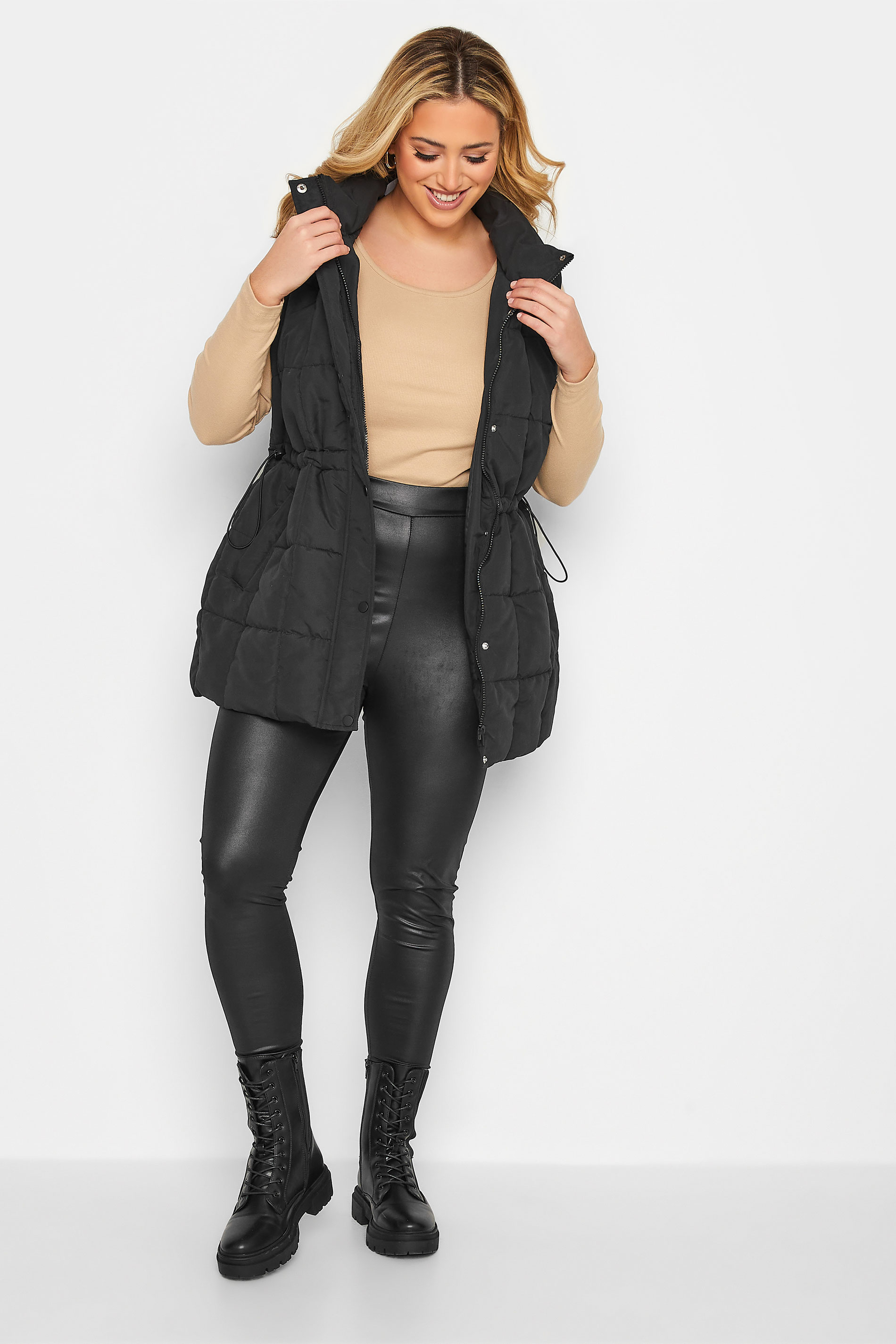 YOURS Plus Size Black Quilted Lightweight Gilet | Yours Clothing 3