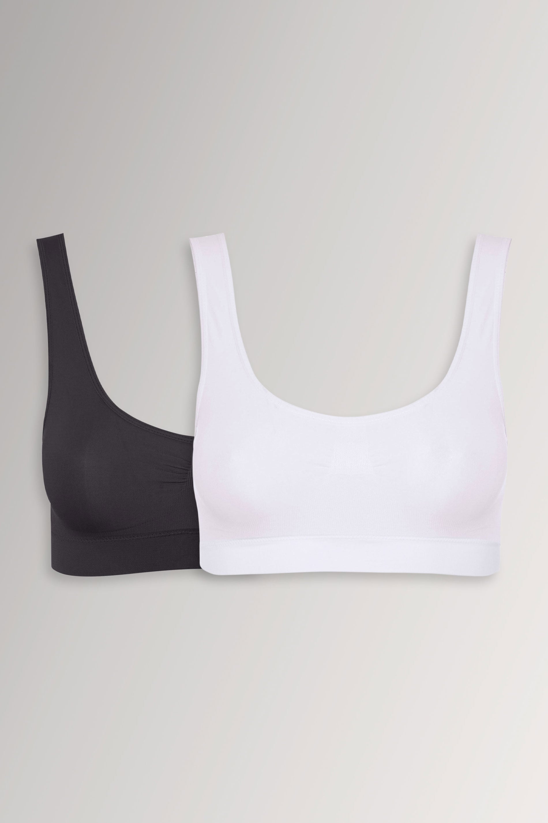 YOURSET 2 PACK Plus Size White & Black Seamless Non-Padded Non-Wired Bralettes | Yours Clothing 3