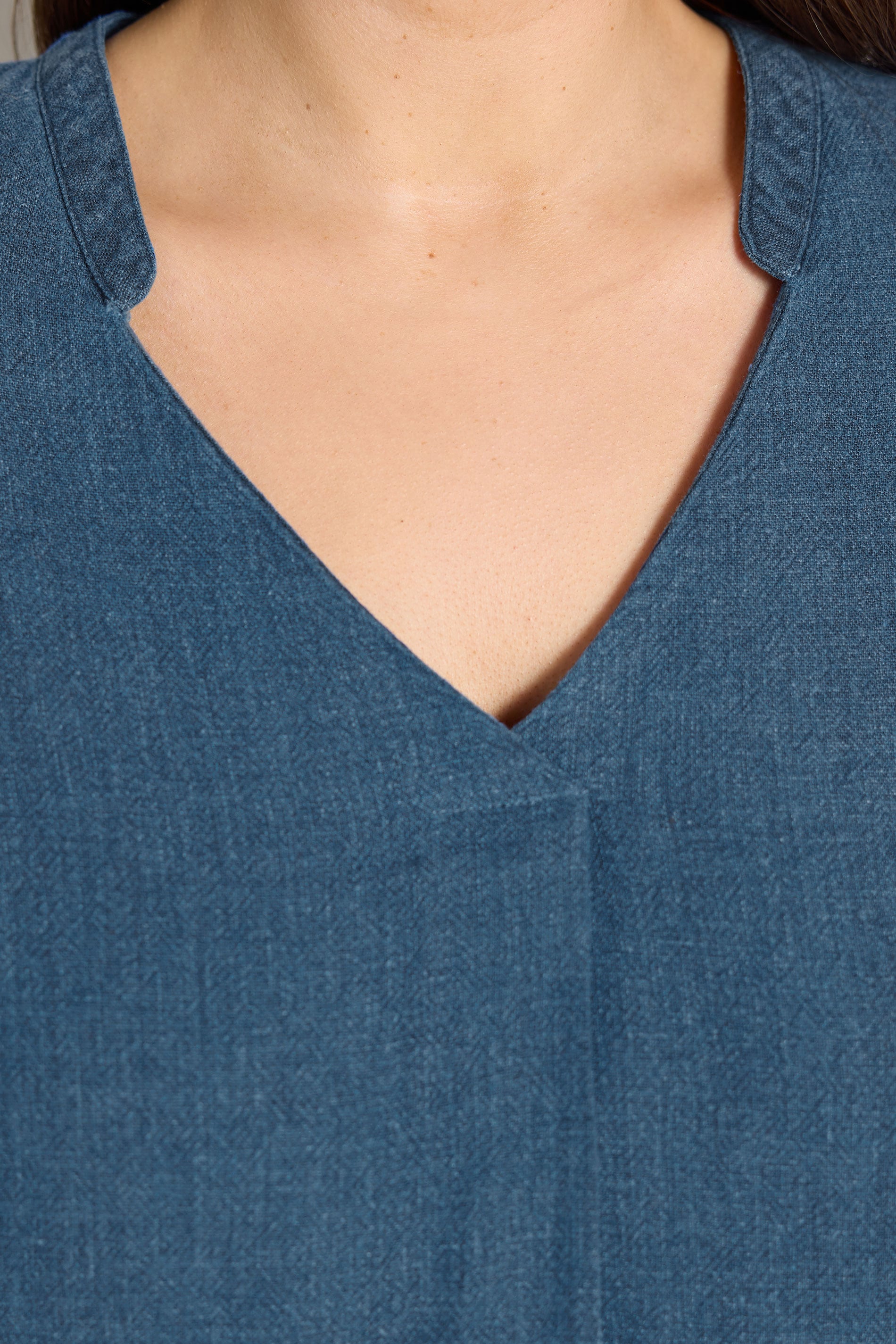 EVANS Plus Size Blue Premium Linen Shift Denim Dress | Evans 6