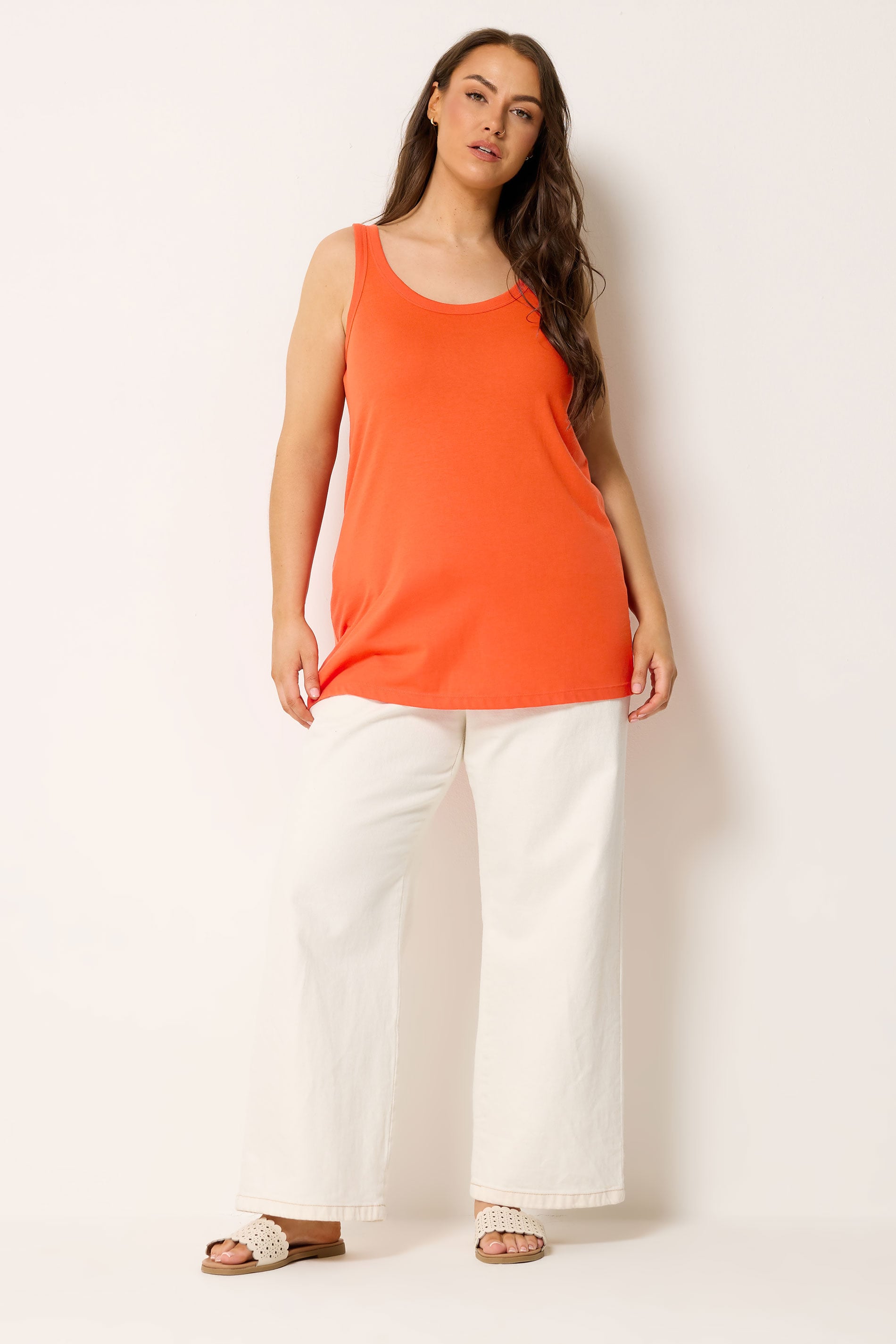 YOURS Plus Size Orange Core Vest Top | Yours Clothing 1