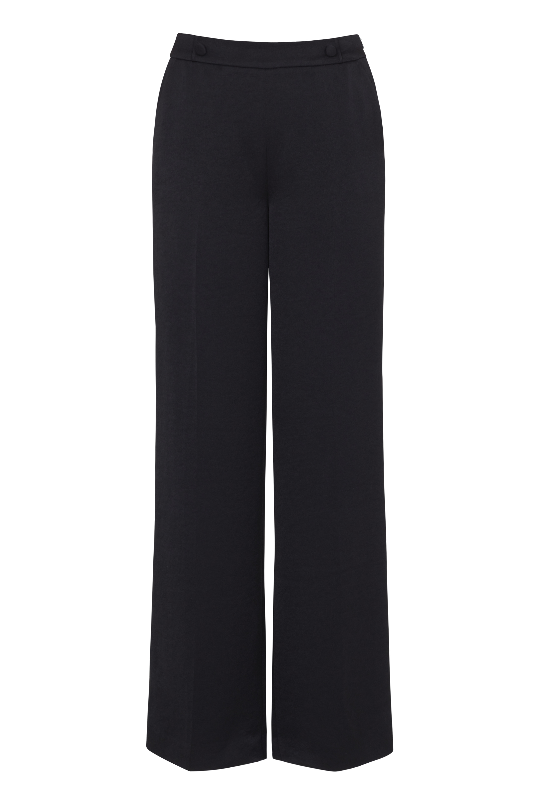 Black Satin Suit Wide Leg Trousers | Long Tall Sally