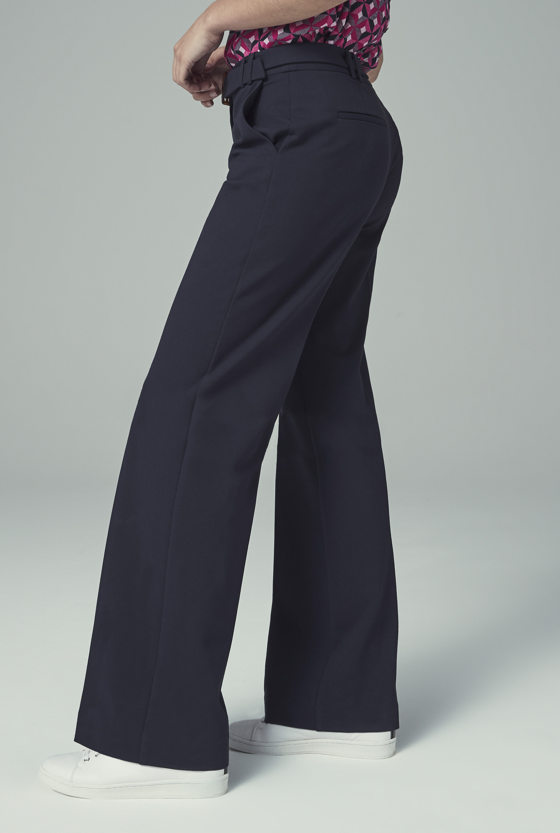 Navy Ponte Wide Leg Suit Trouser | Long Tall Sally