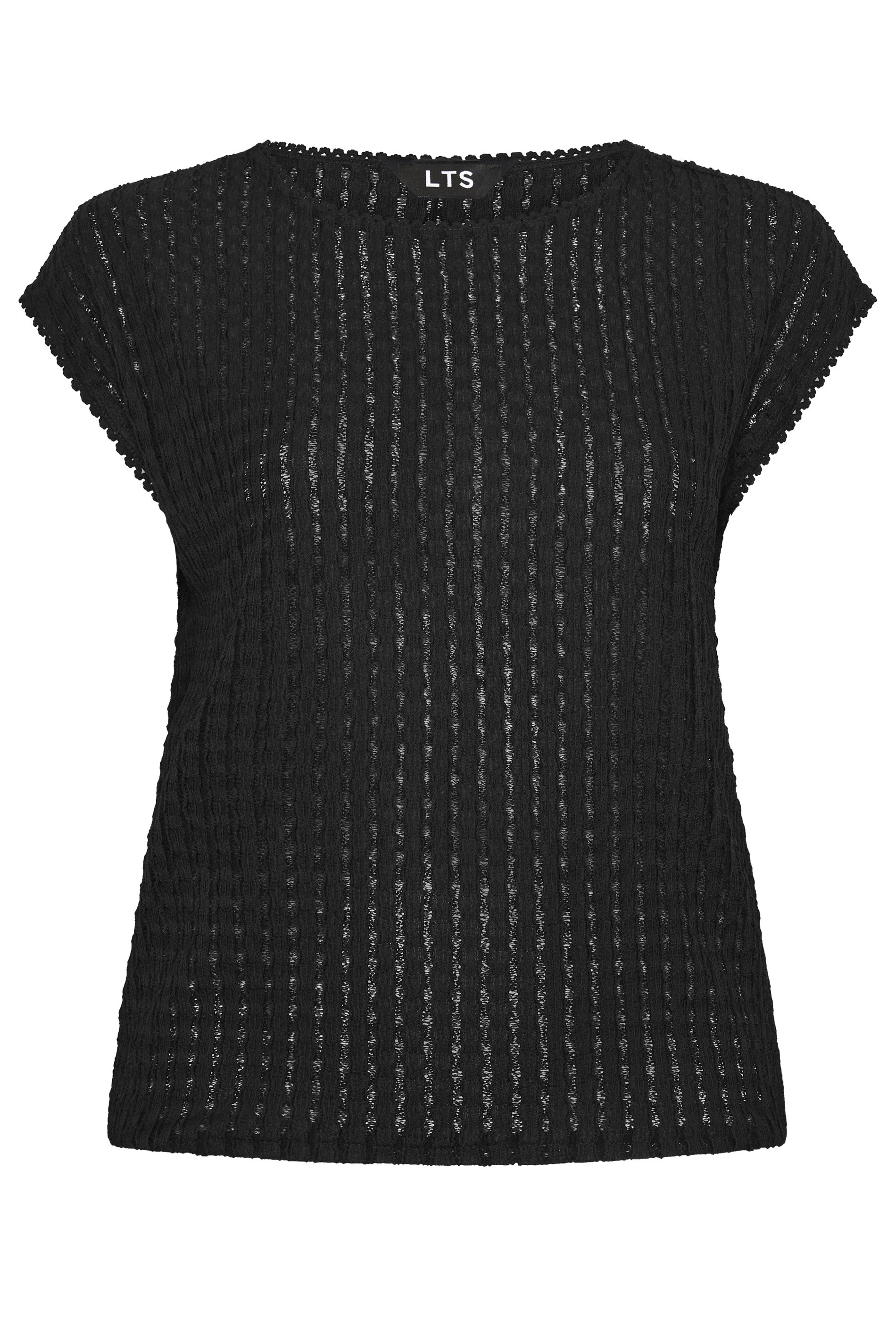 LTS Tall Women's Black Textured Stripe Top | Long Tall Sally 6