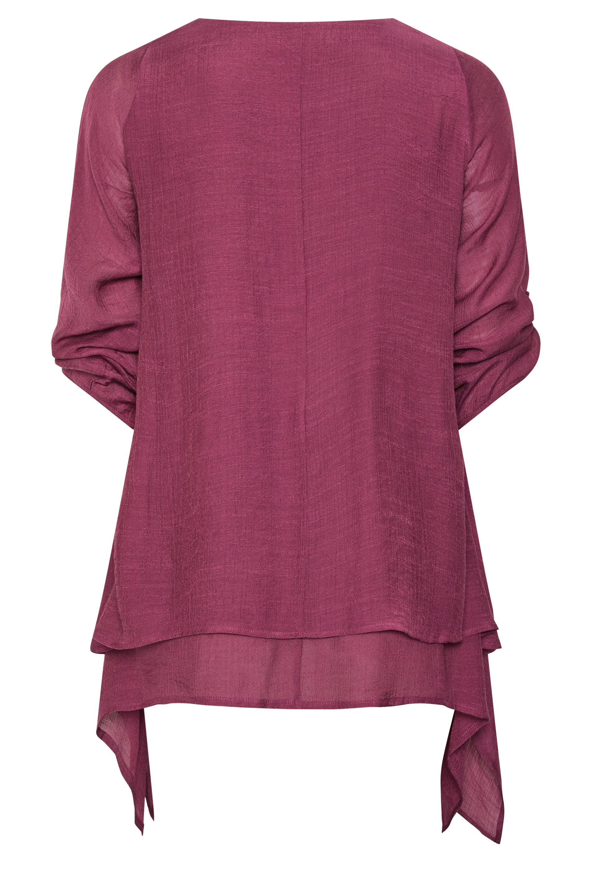 EVANS Plus Size Berry Red Double Layer Blouse | Evans 2