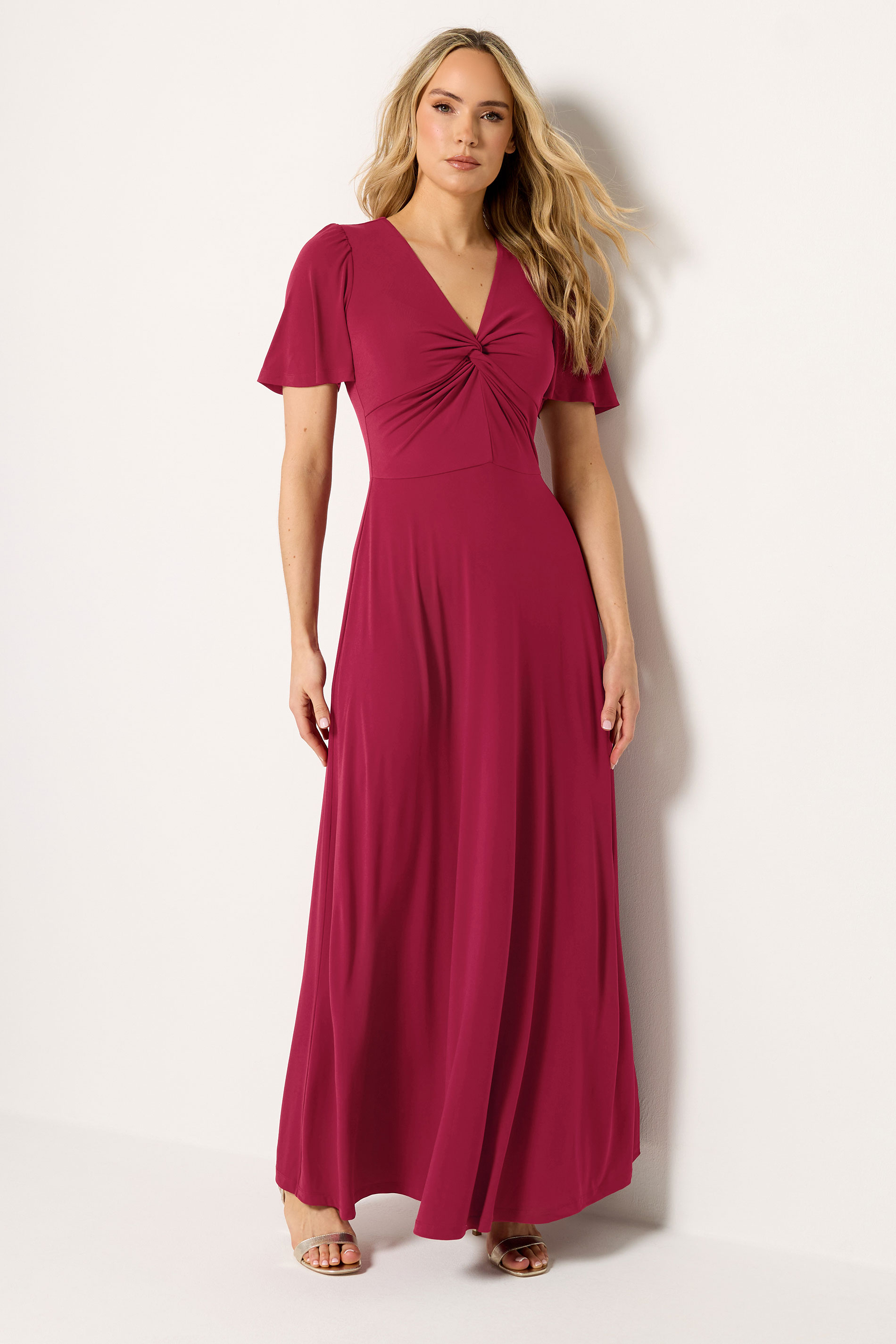 LTS Tall Red Twist Front Maxi Dress | LongTallSally 3