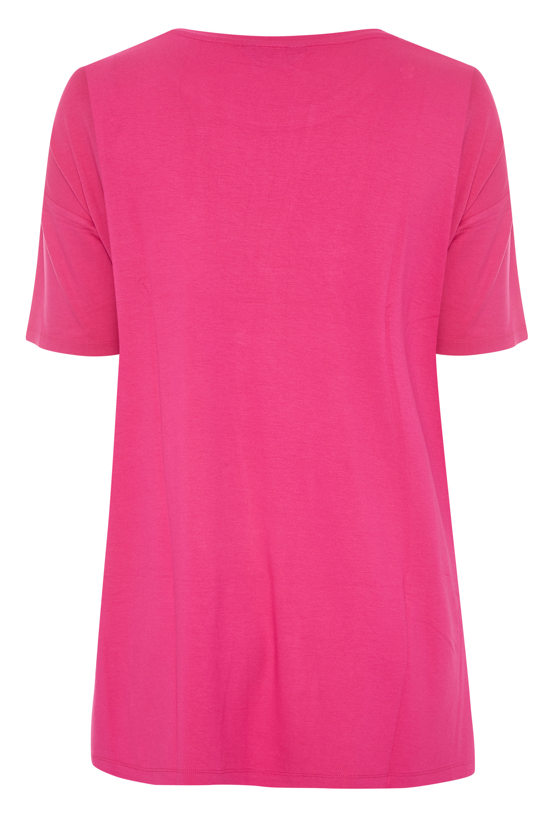 Hot Pink Oversized T-Shirt | Yours Clothing