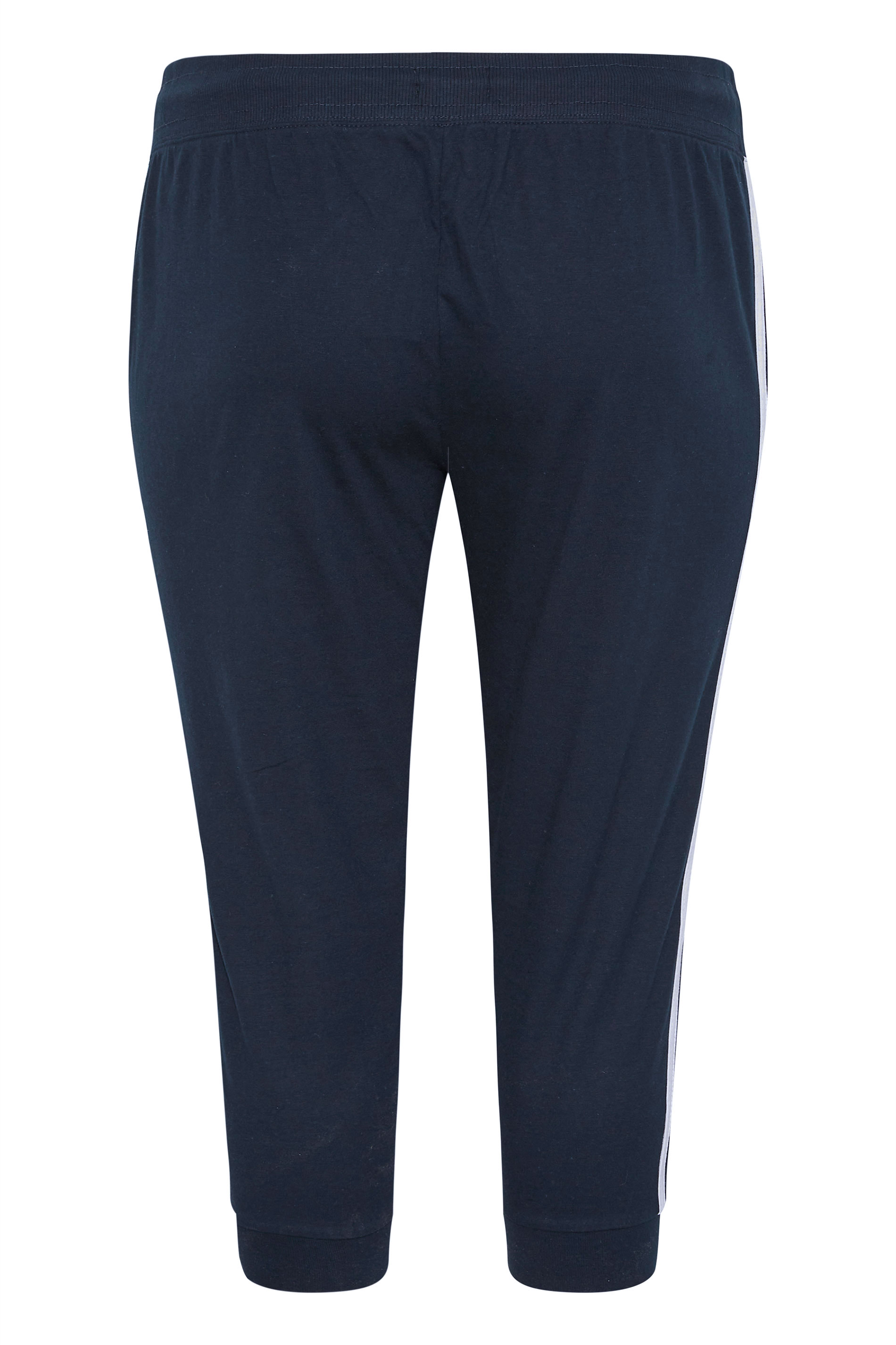 Grande taille  Pantalons Grande taille  Joggings | Jogging en Jersey Bleu Marine Bandes Blanches - CO82155