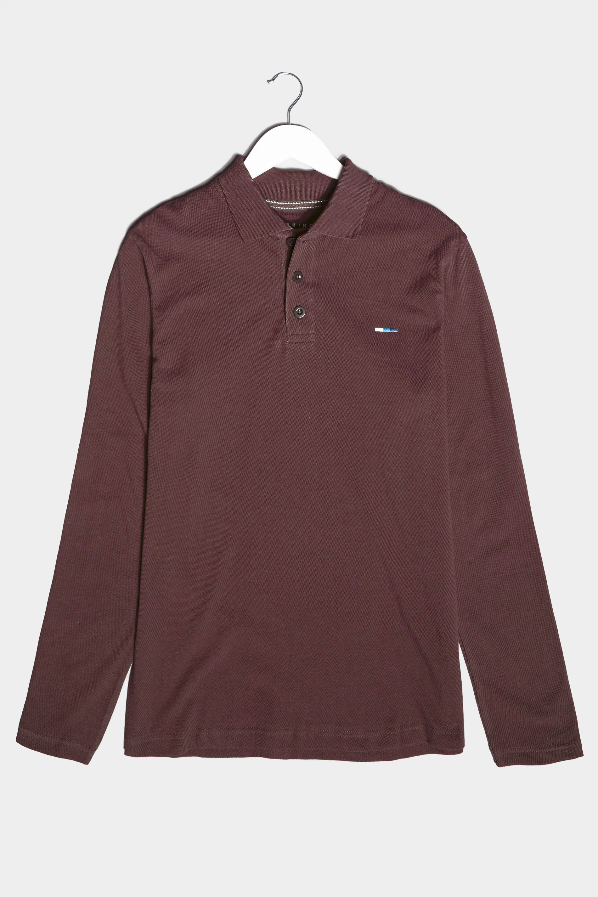 BadRhino Burgundy Essential Long Sleeve Polo Shirt | BadRhino