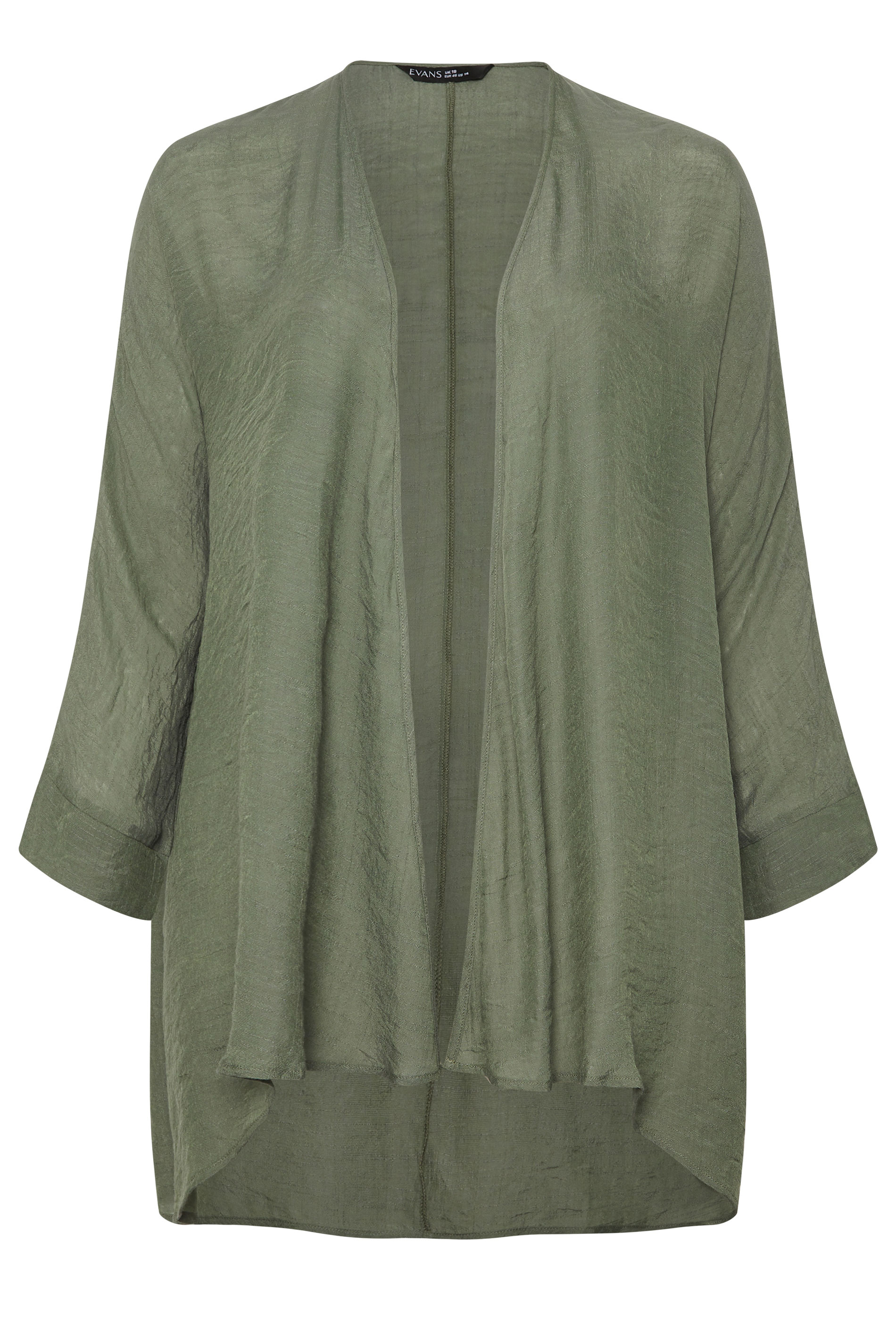 EVANS Plus Size Khaki Green Longline Cover-Up Cardigan | Evans 6