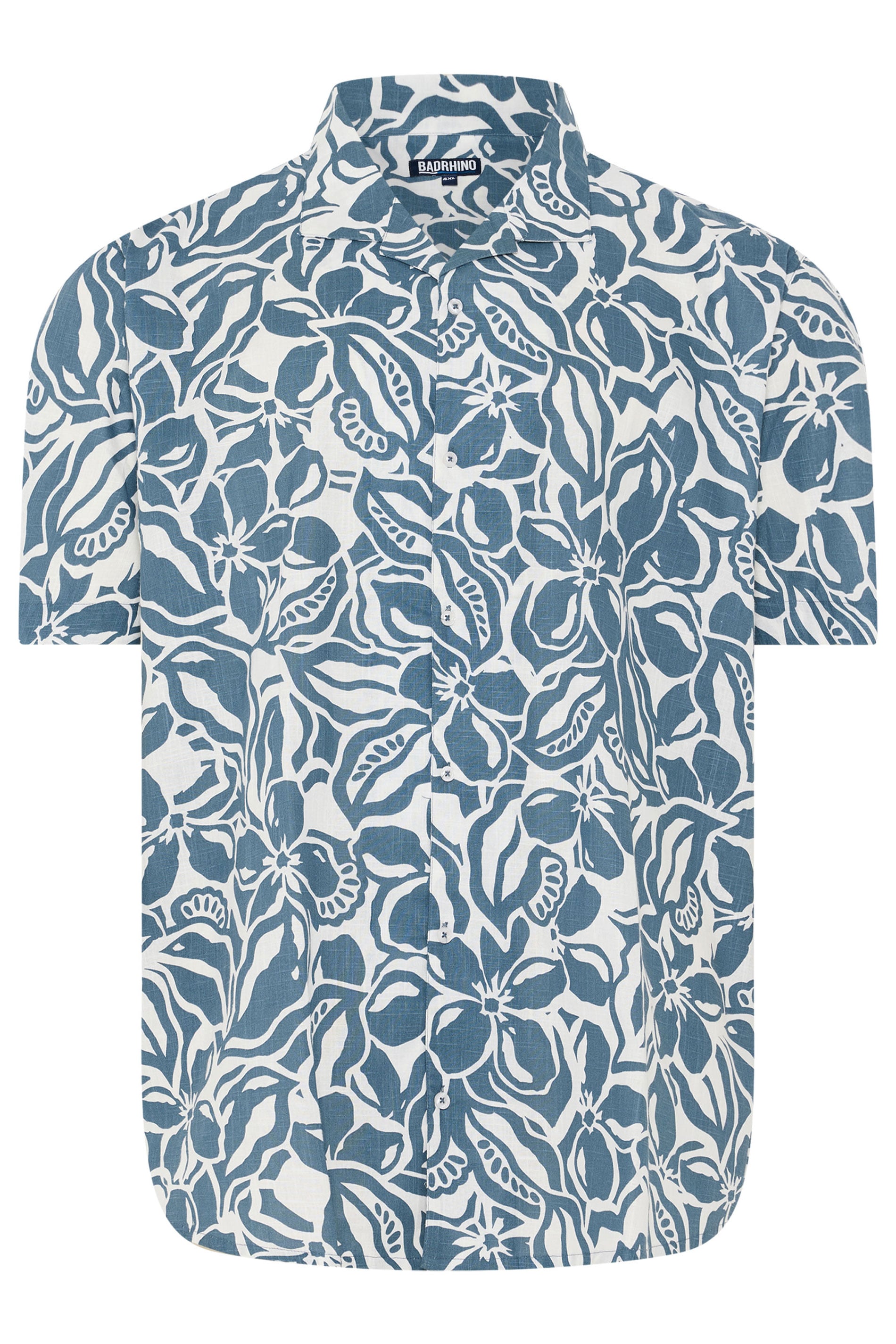 BadRhino Big & Tall Blue Abstract Print Short Sleeve Shirt | BadRhino 6