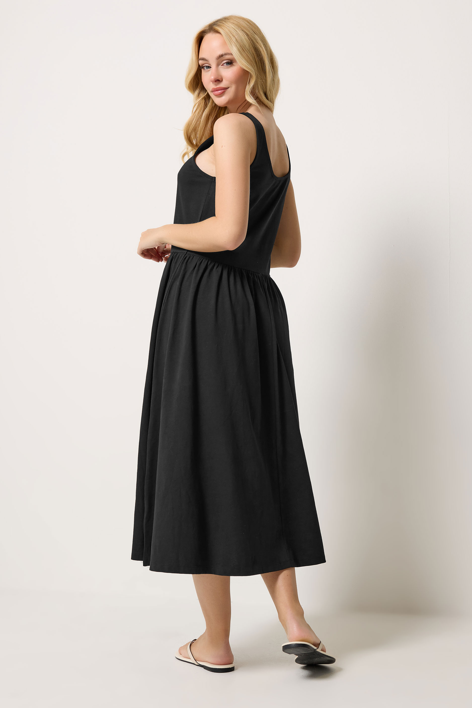 M&Co Light Blue Ditsy Floral Print Sleeveless Midi Dress | M&Co 2