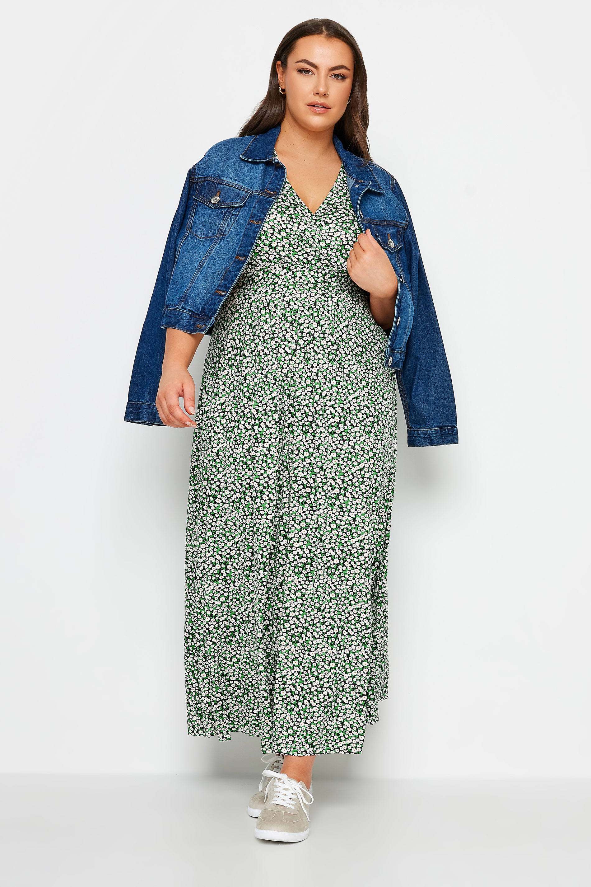 YOURS Plus Size Green Floral Maxi Wrap Dress | Yours Clothing 2