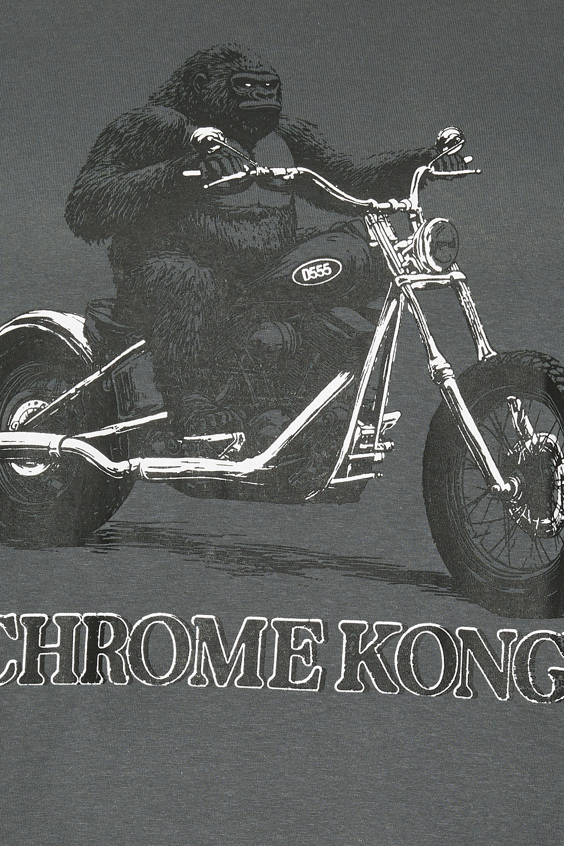D555 Big & Tall Charcoal Grey Gorilla Biker Print T-Shirt | BadRhino 5