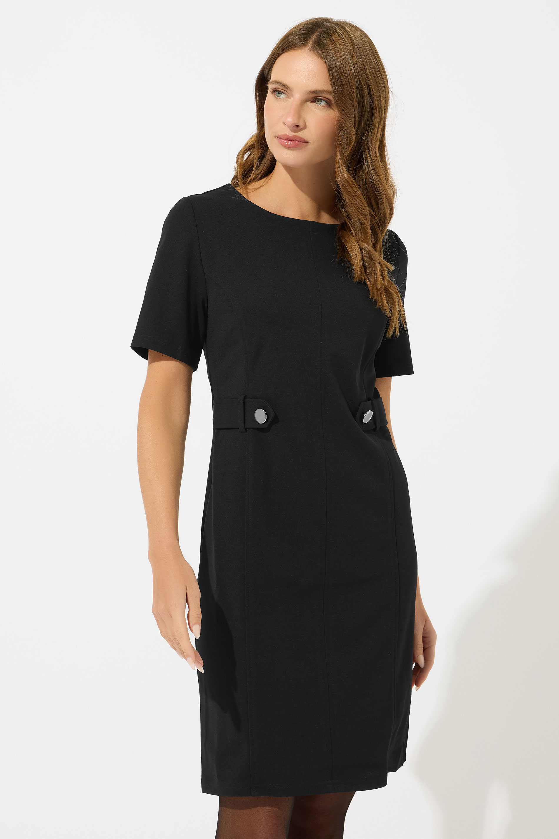 M&Co Black Button Detail Tailored Dress | M&Co 3