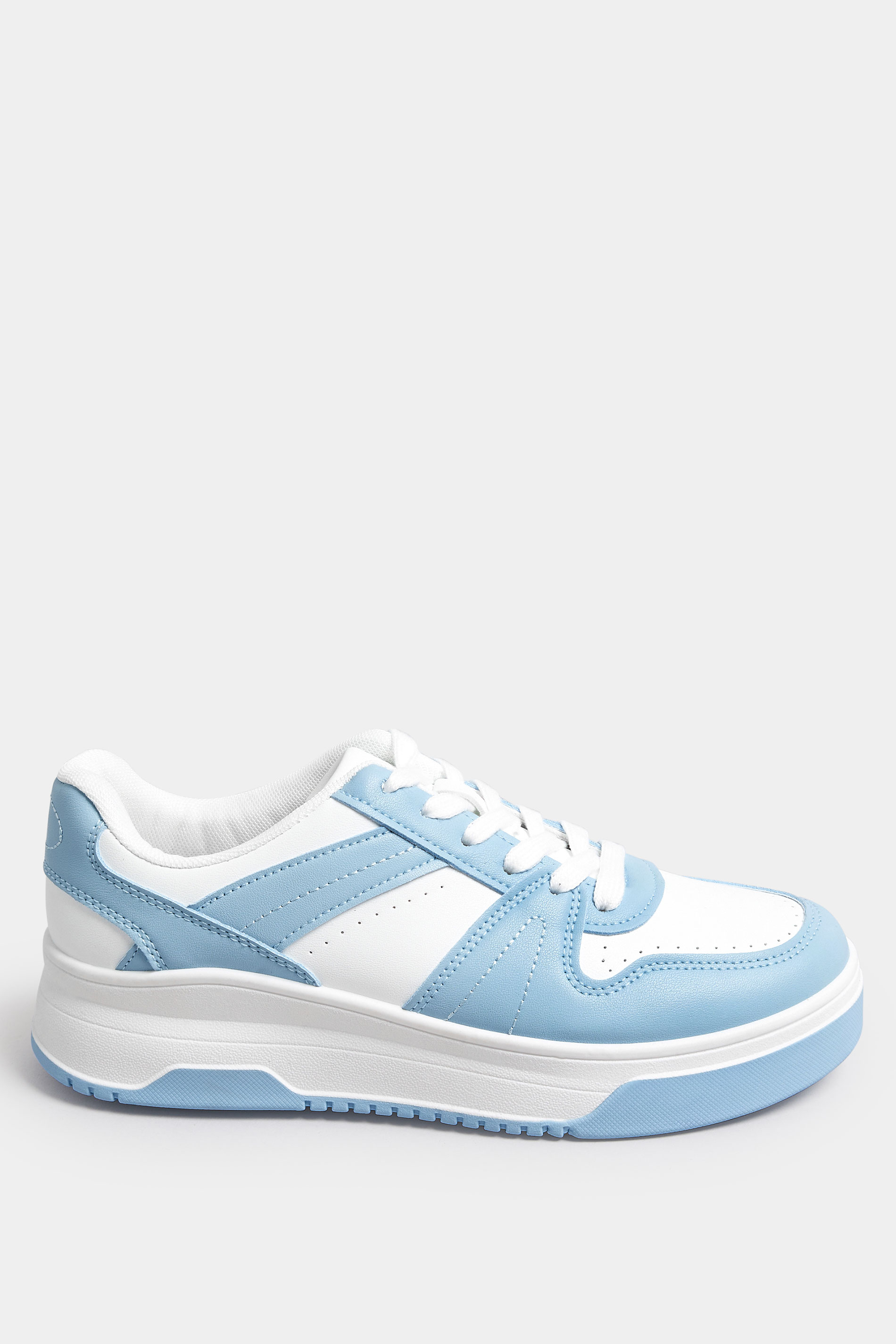 Blue & White Chunky Trainers In Extra Wide EEE Fit | Yours Clothing 3