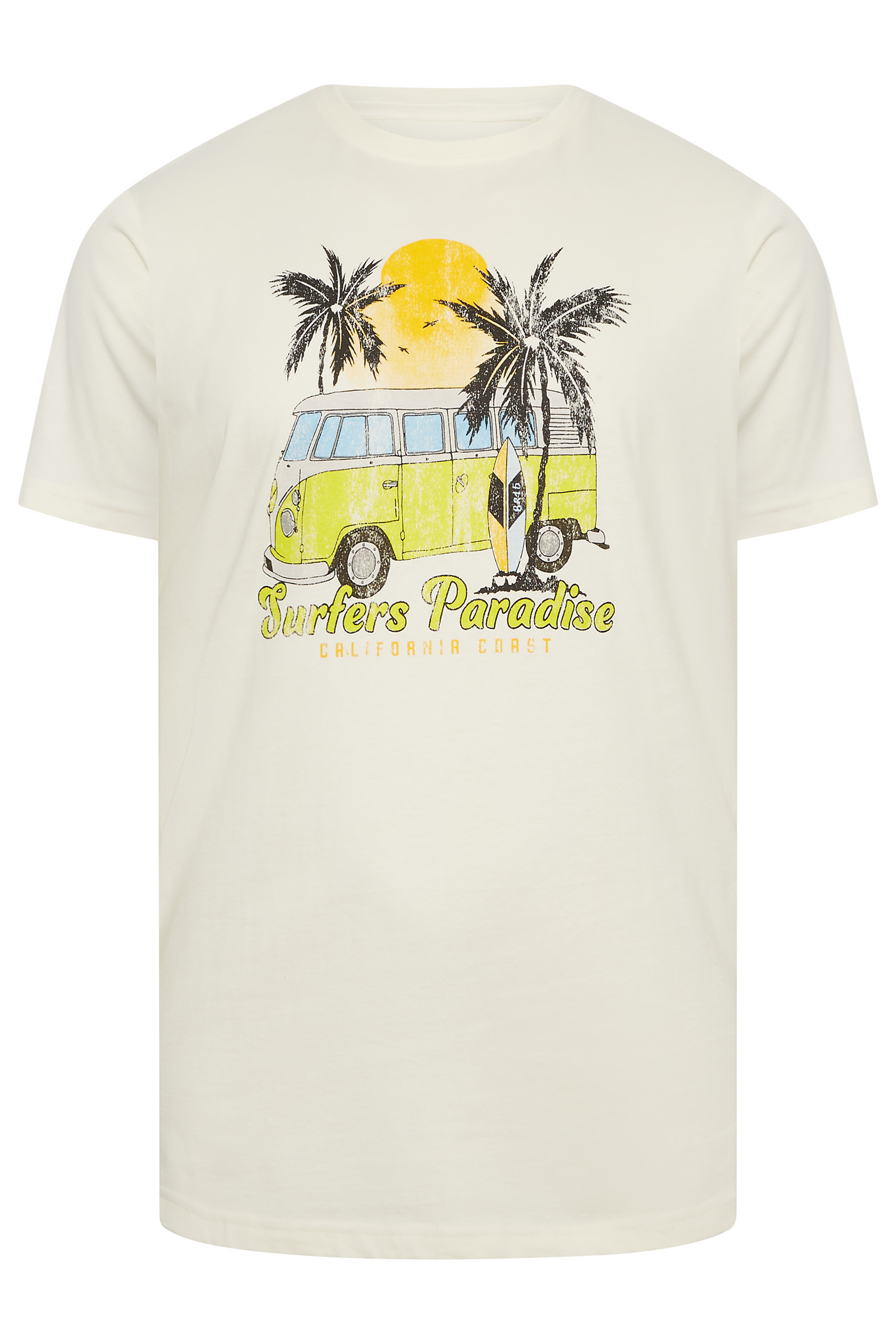BadRhino Big & Tall White Surfers Paradise Print T-Shirt | BadRhino 3