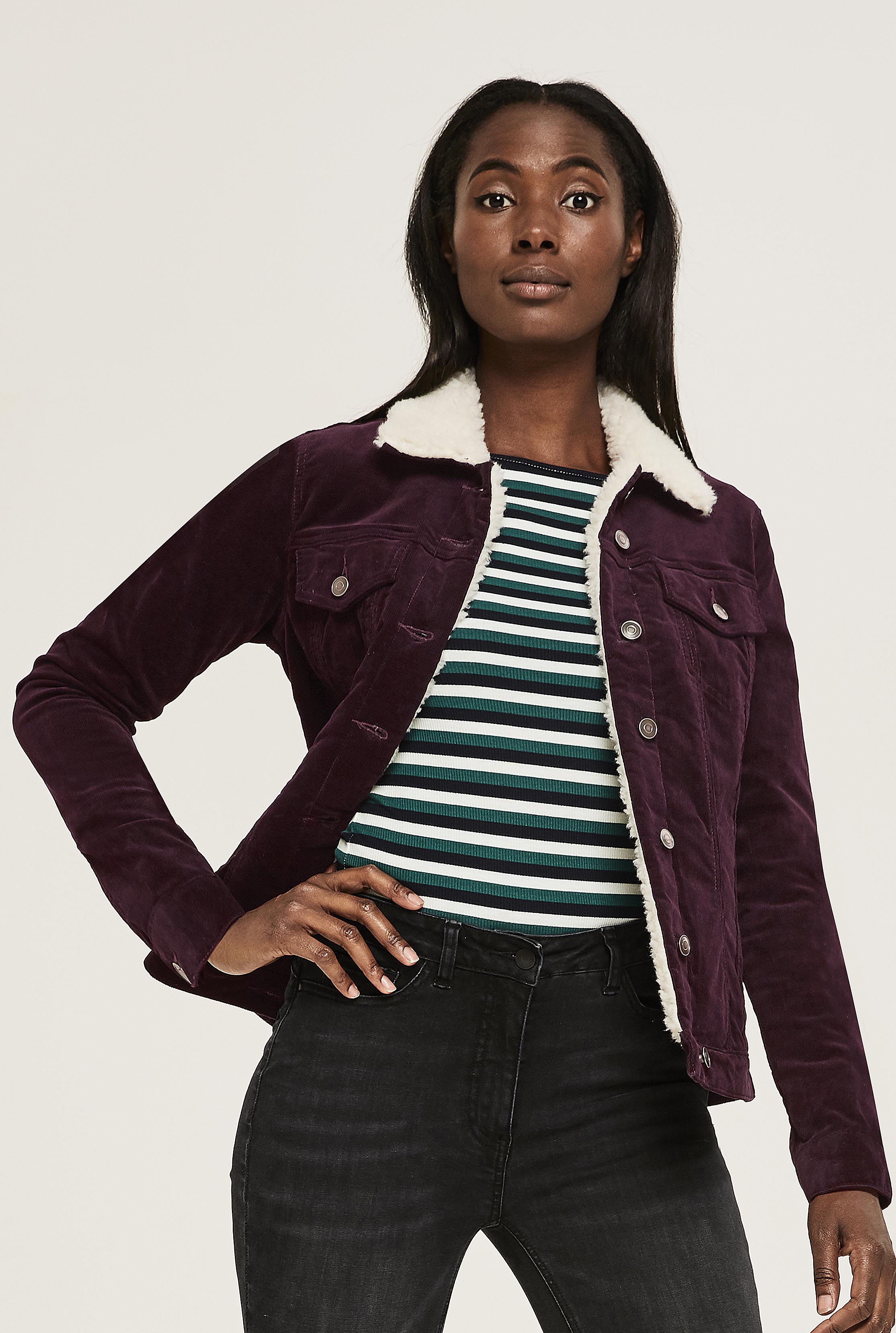 Cord Borg Collar Jacket | Long Tall Sally