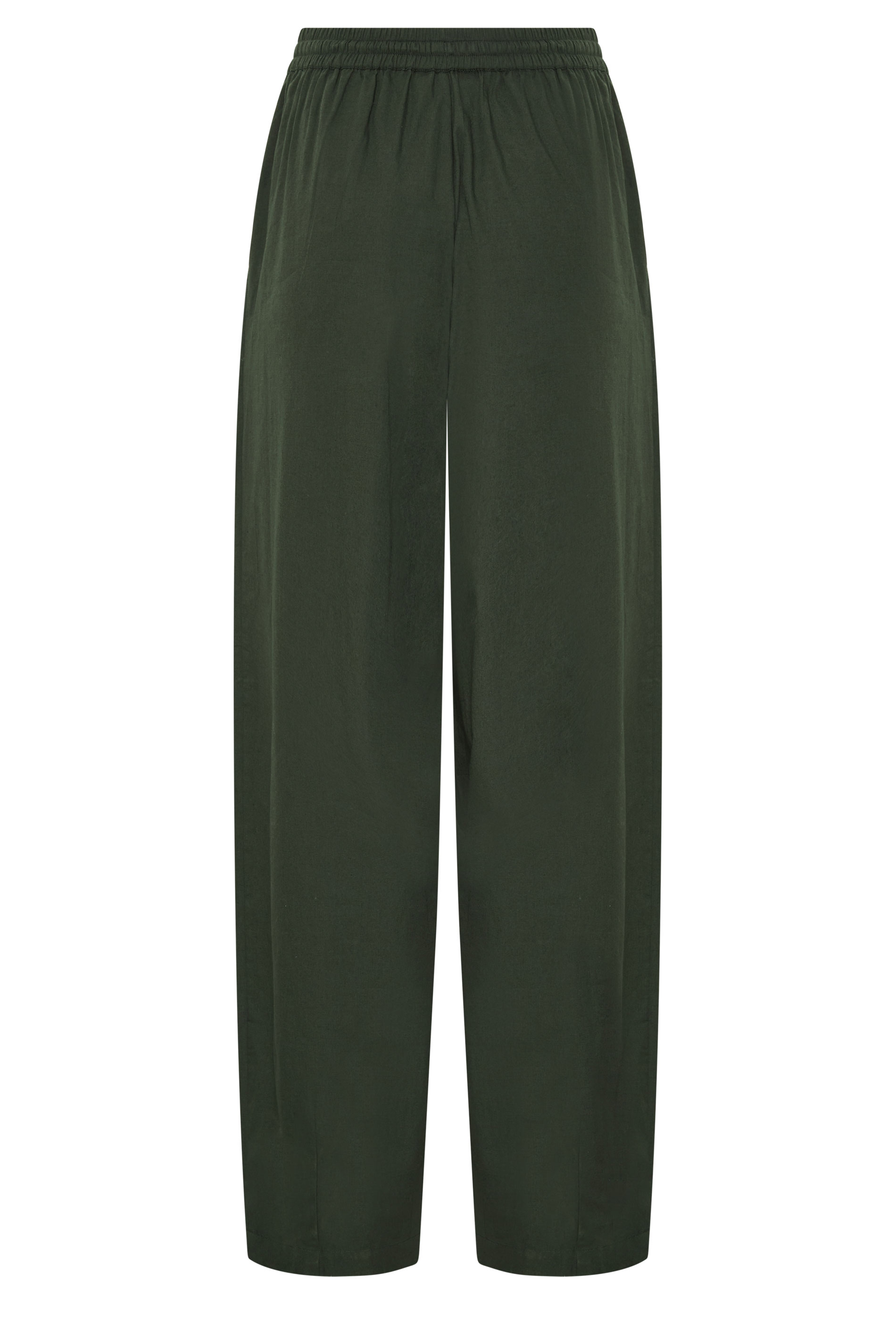 LTS Tall Women's Dark Green Cotton Barrel Trousers | Long Tall Sally 6