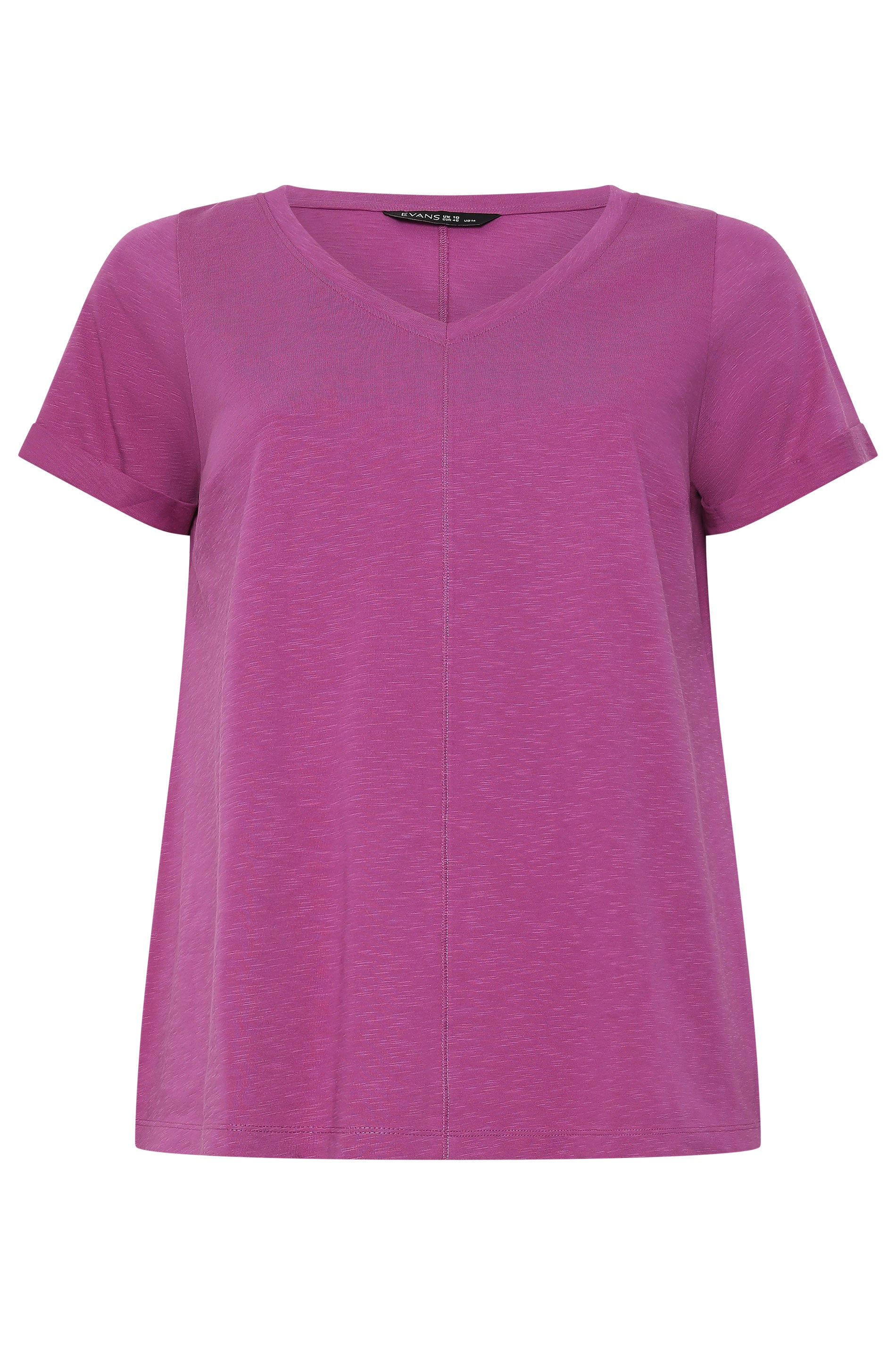EVANS Plus Size Purple Cotton T-Shirt | Evans 5