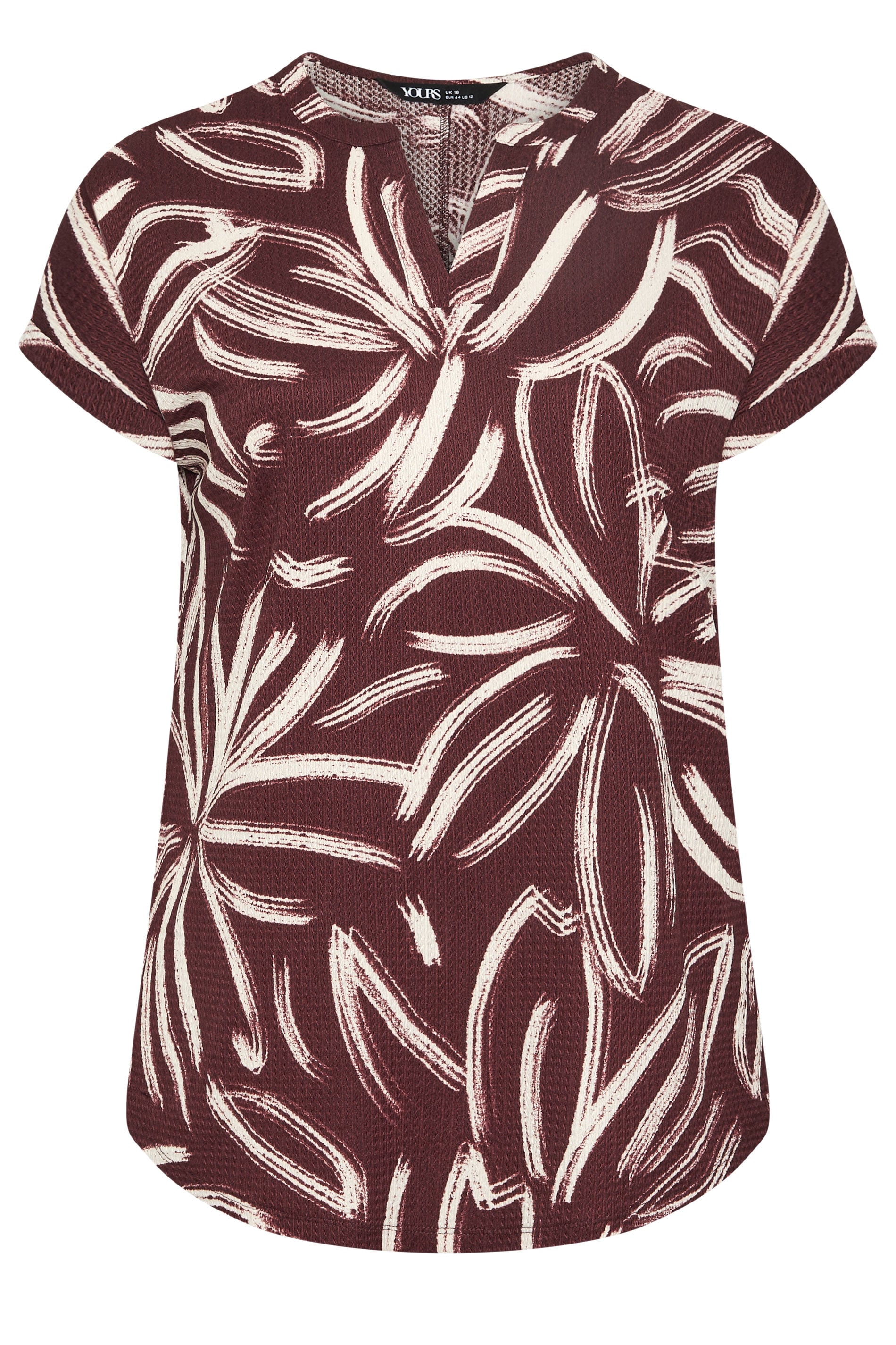 YOURS Plus Size Chocolate Brown Abstract Print Blouse | Yours Clothing 6