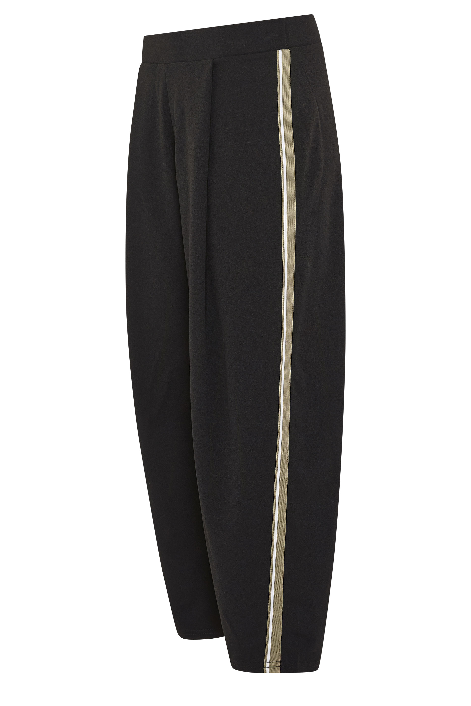 PixieGirl Petite Women's Black Side Stripe Detail Barrel Leg Trousers | PixieGirl 6
