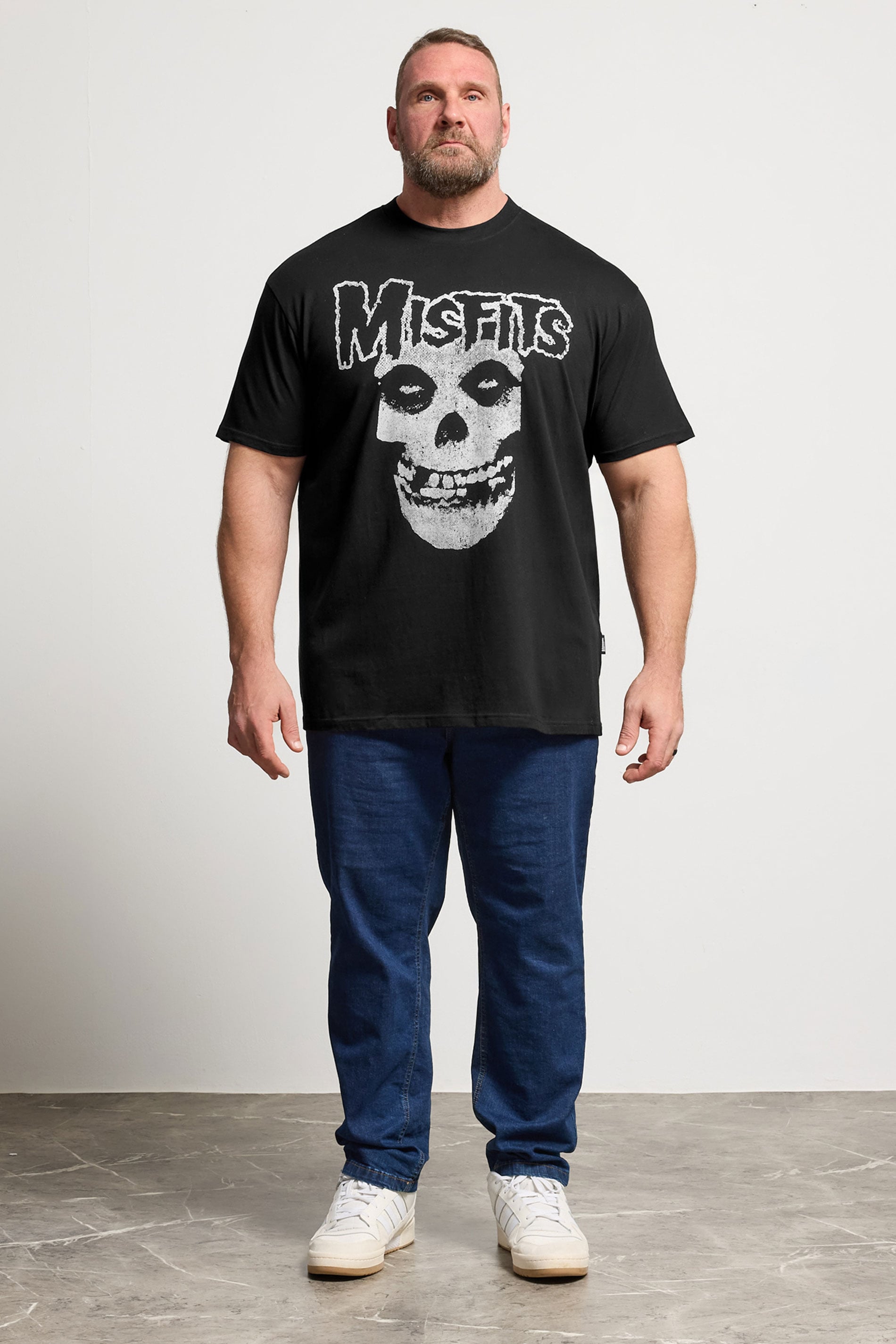 BadRhino Big & Tall Black Extra Long Misfits Graphic T-Shirt | BadRhino 1