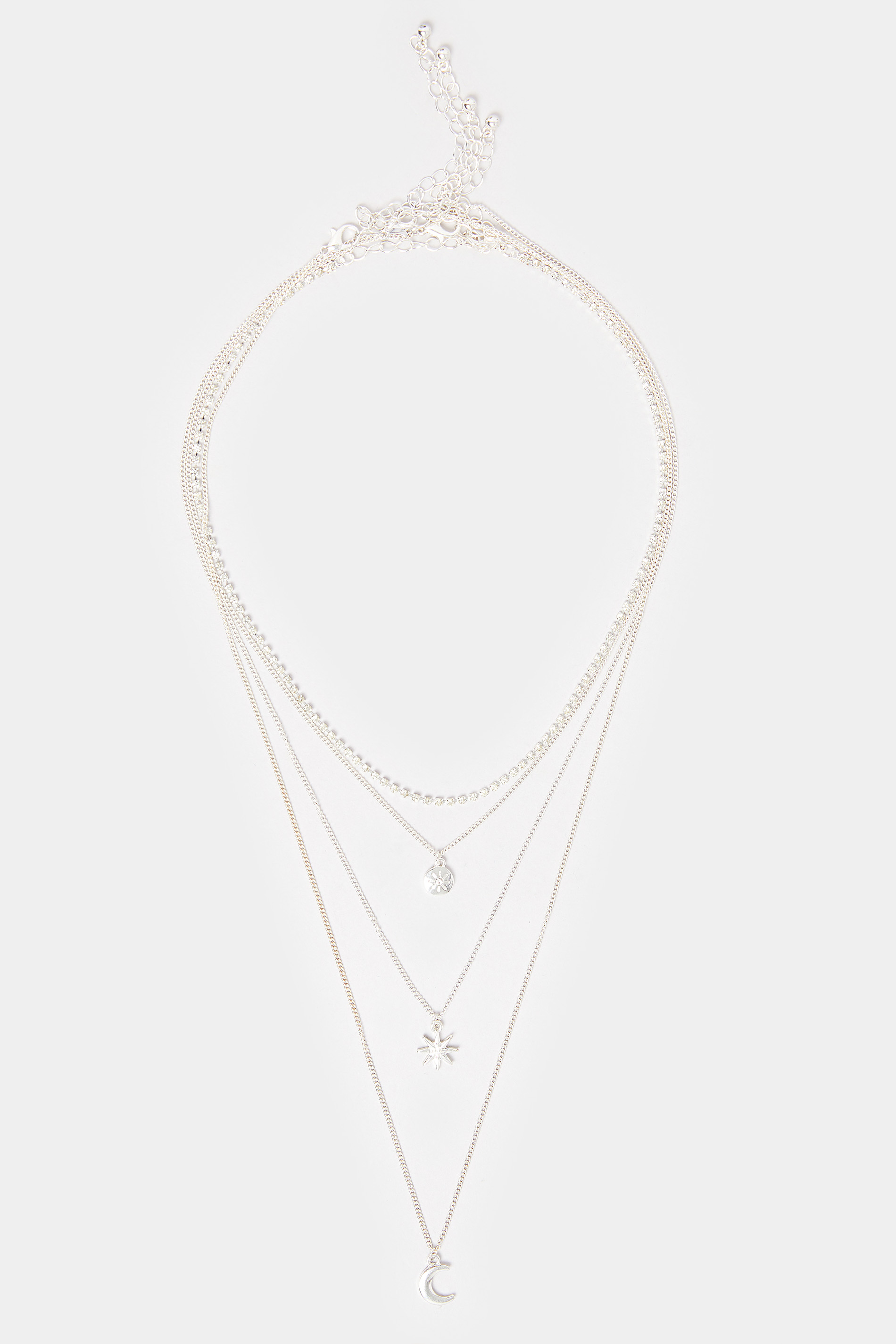 Silver Tone Layered Celestial Necklace | Yours Clothing 2