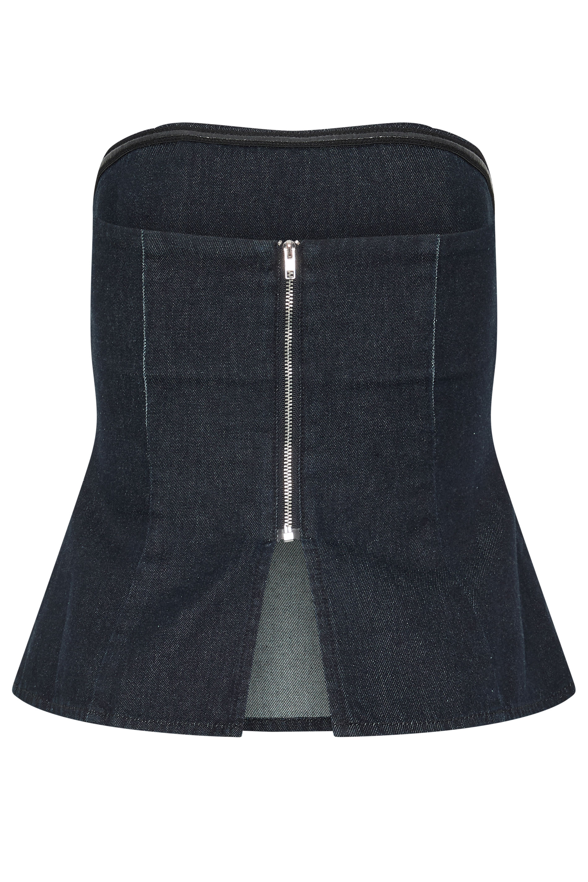 PixieGirl Petite Women's Dark Blue Denim Bandeau Top | PixieGirl 2