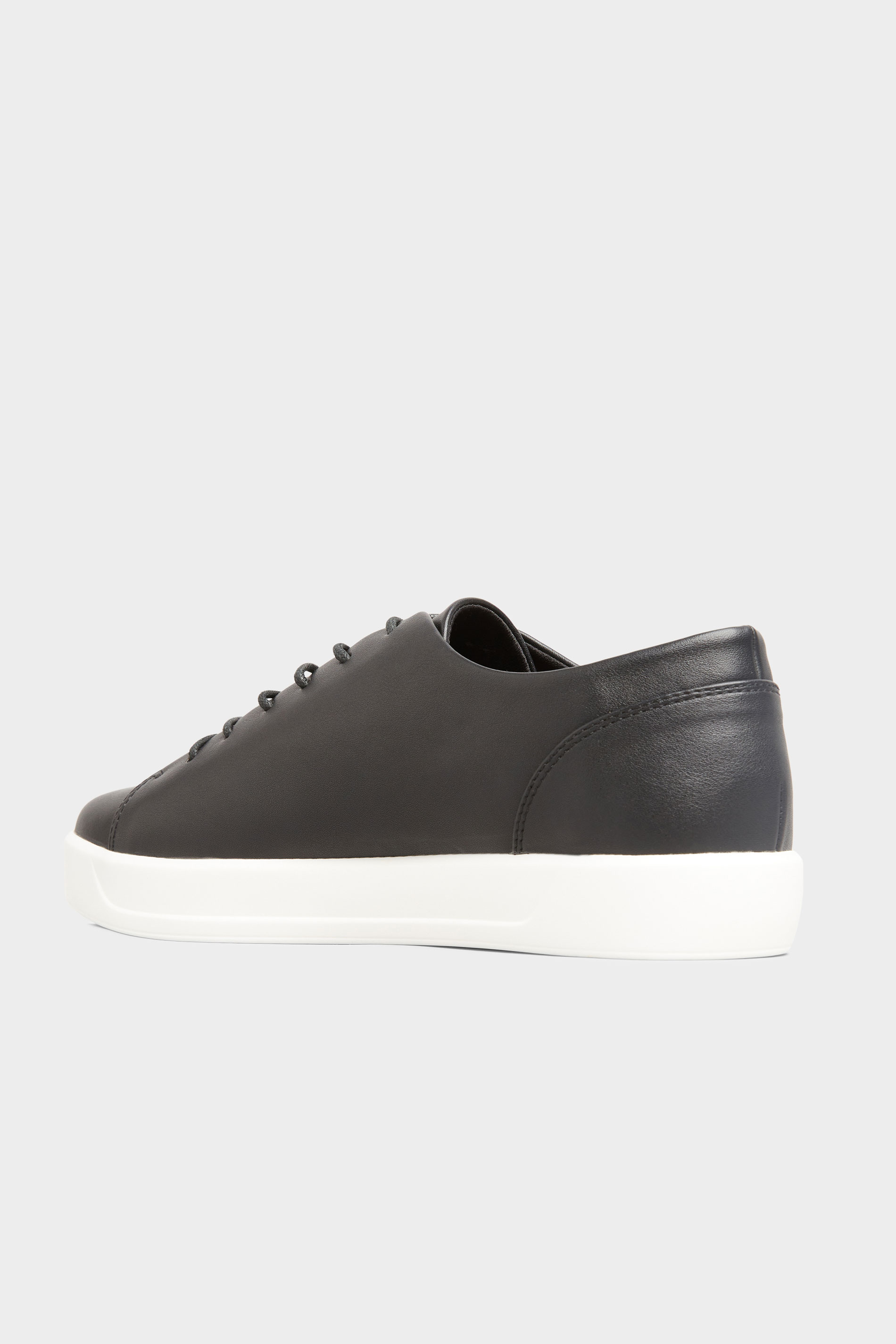 Black Vegan Leather Basic Trainers In Extra Wide Fit | Long Tall Sally